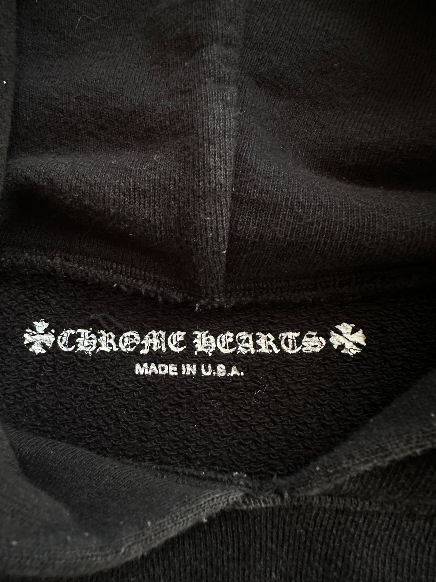 Chrome Hearts Black USA Flag Scroll Logo Hoodie