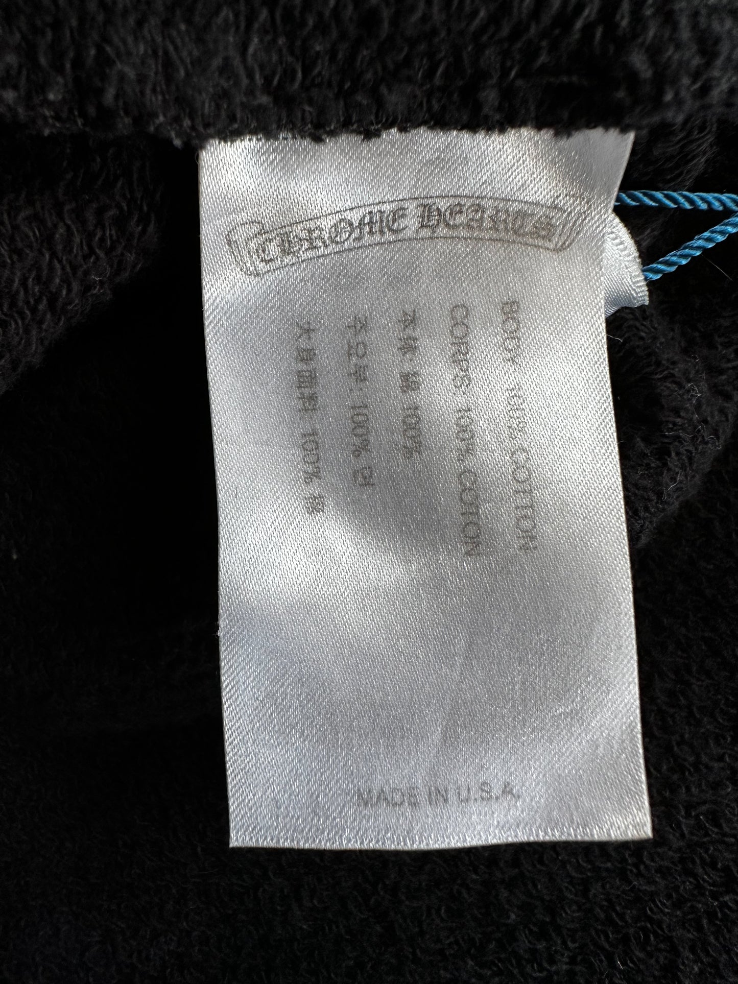 Chrome Hearts Black USA Flag Scroll Logo Hoodie