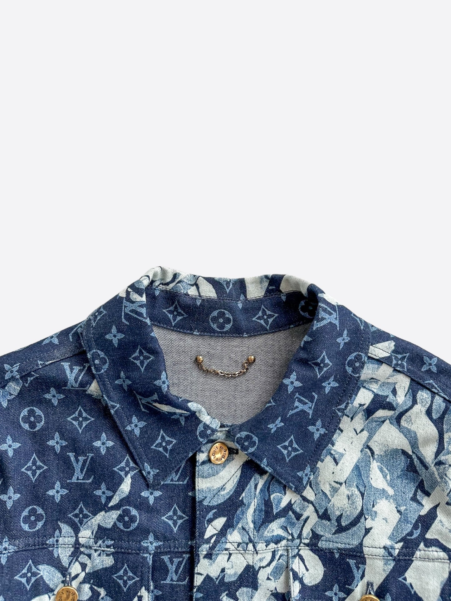 Louis Vuitton Blue Floral Monogram Denim Jacket