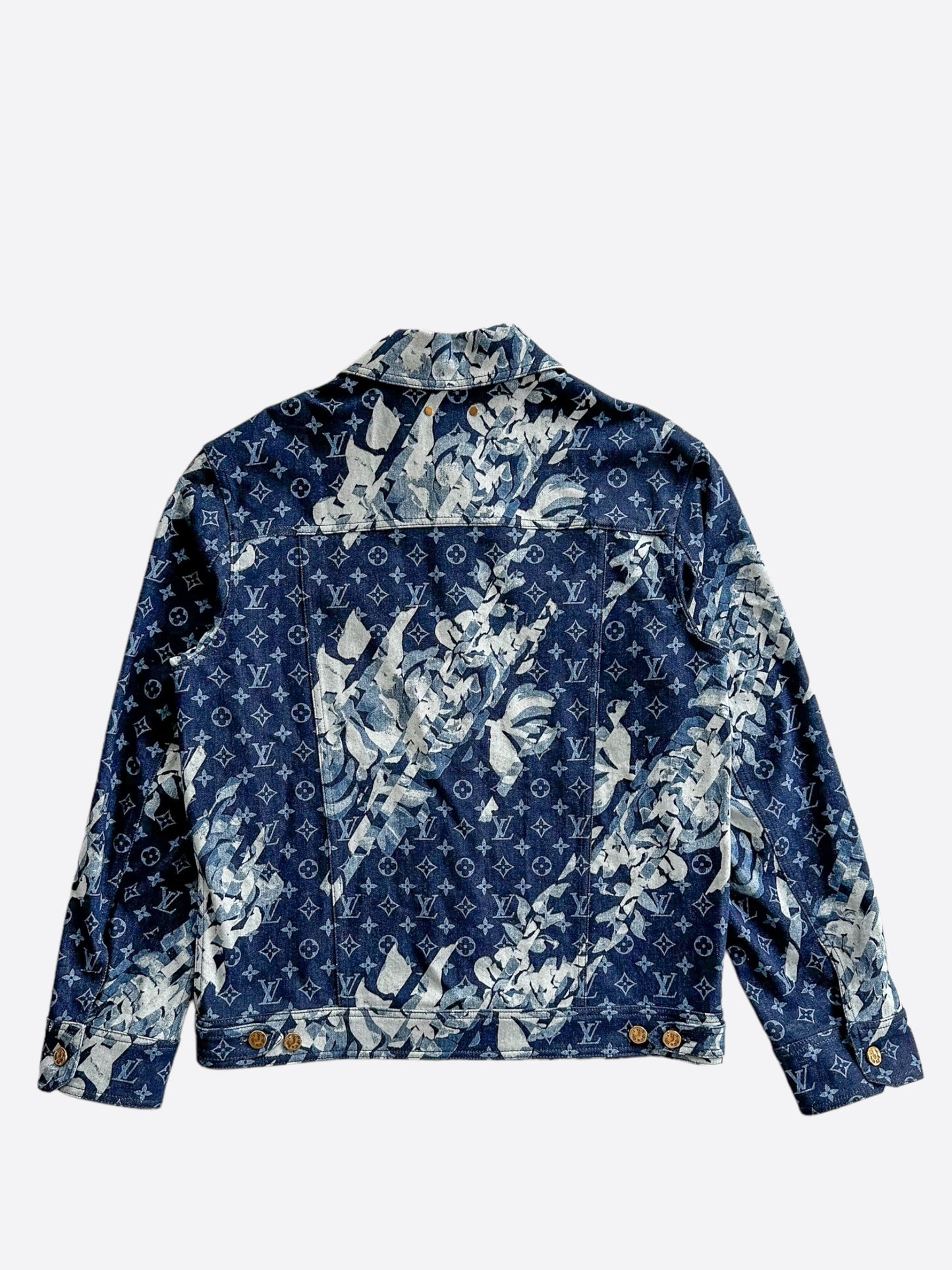 Louis Vuitton Blue Floral Monogram Denim Jacket