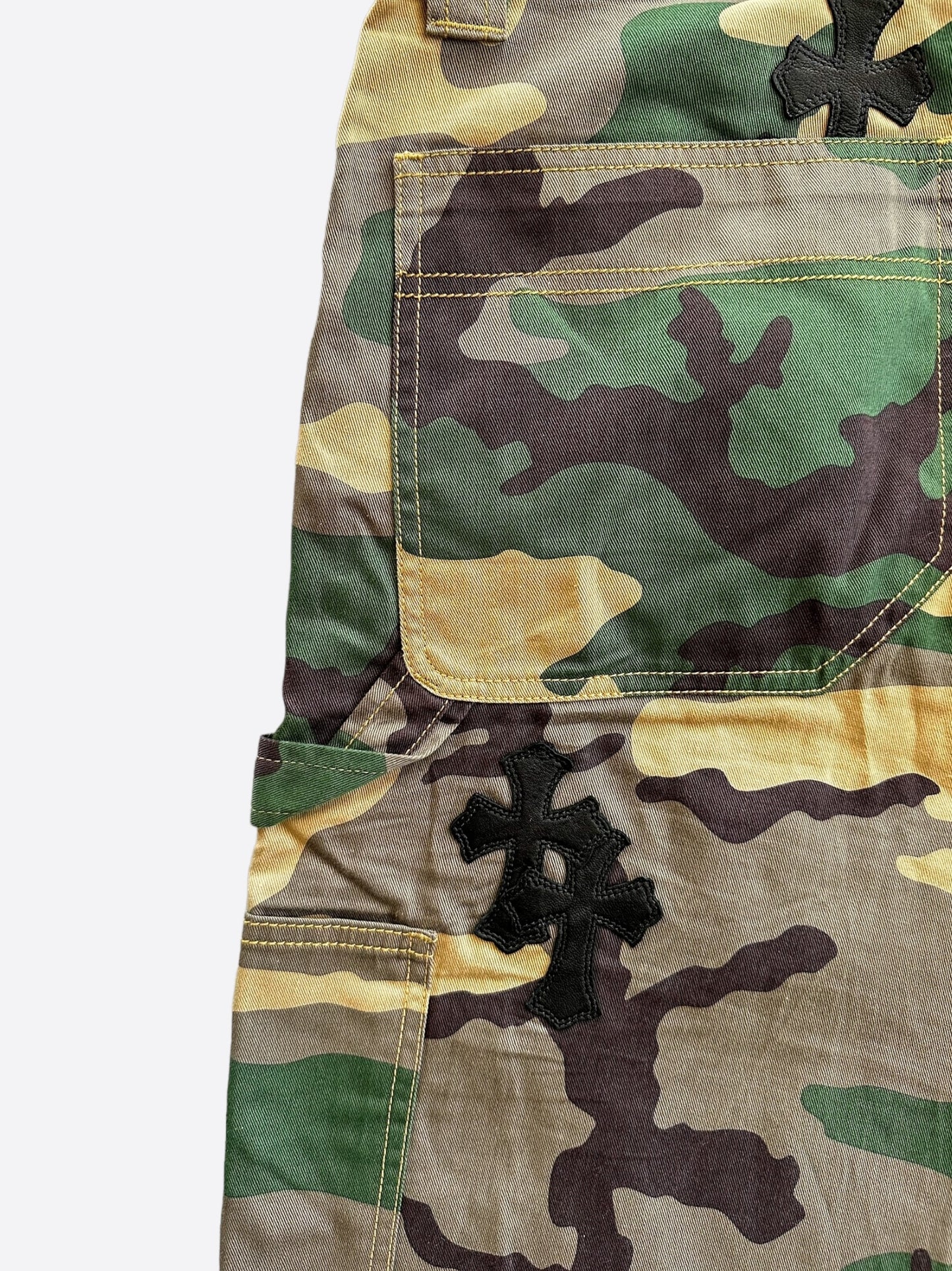 Chrome Hearts Camouflage Sex Records Cross Patch Carpenter Shorts