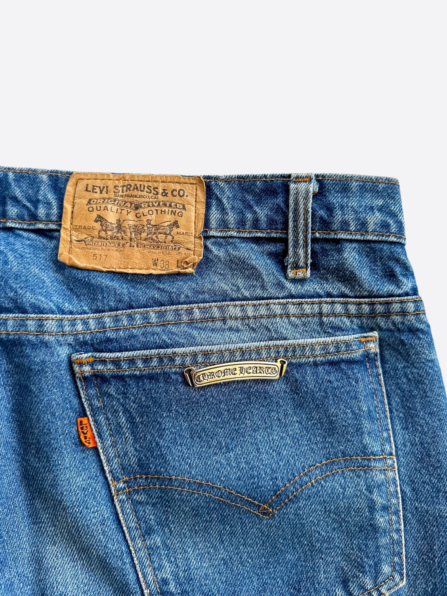 Chrome Hearts Levis Blue Cross Patch Jeans