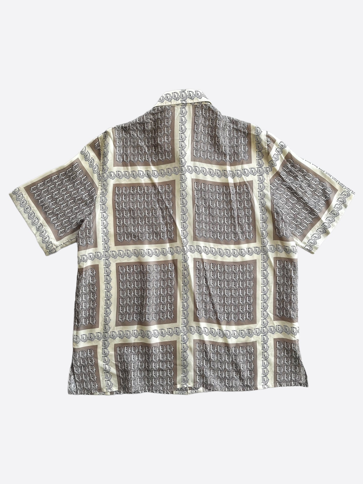 Dior Beige Oblique Silk Button Up Shirt
