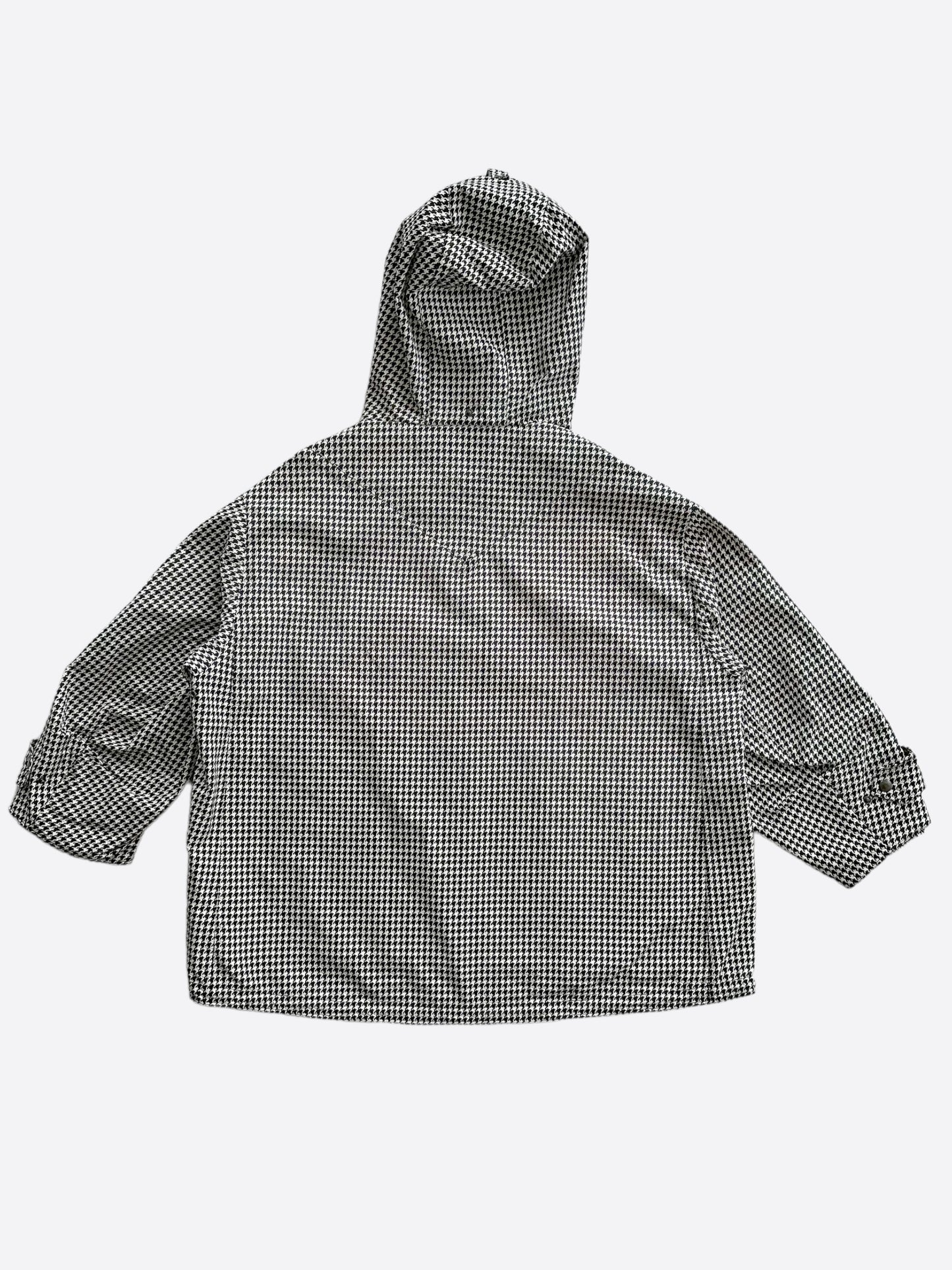 Dior Black & White Houndstooth Taffeta Oversized Women's Anorak