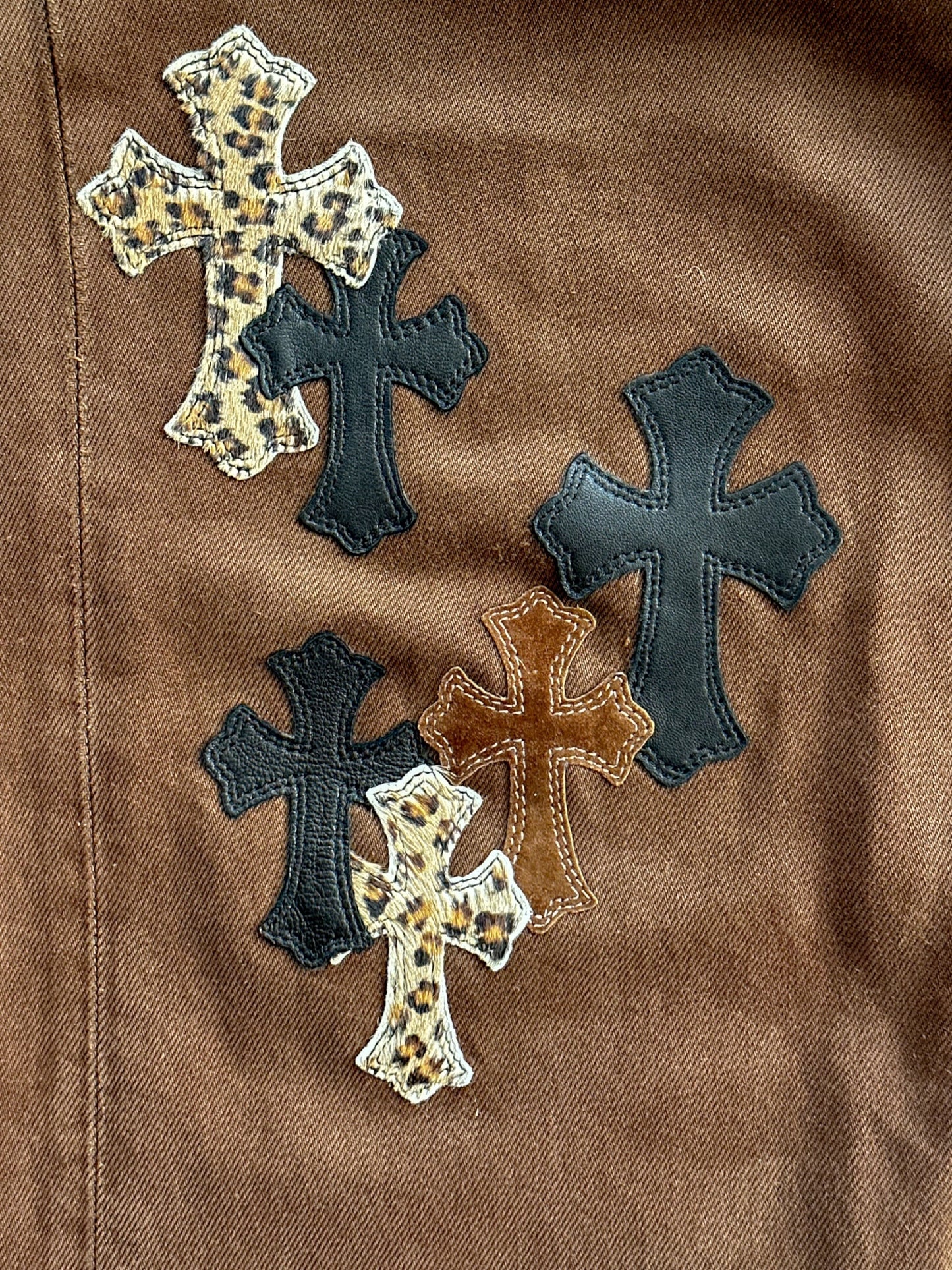Chrome Hearts Levis Brown NYFW Exclusive Cross Patch Jeans