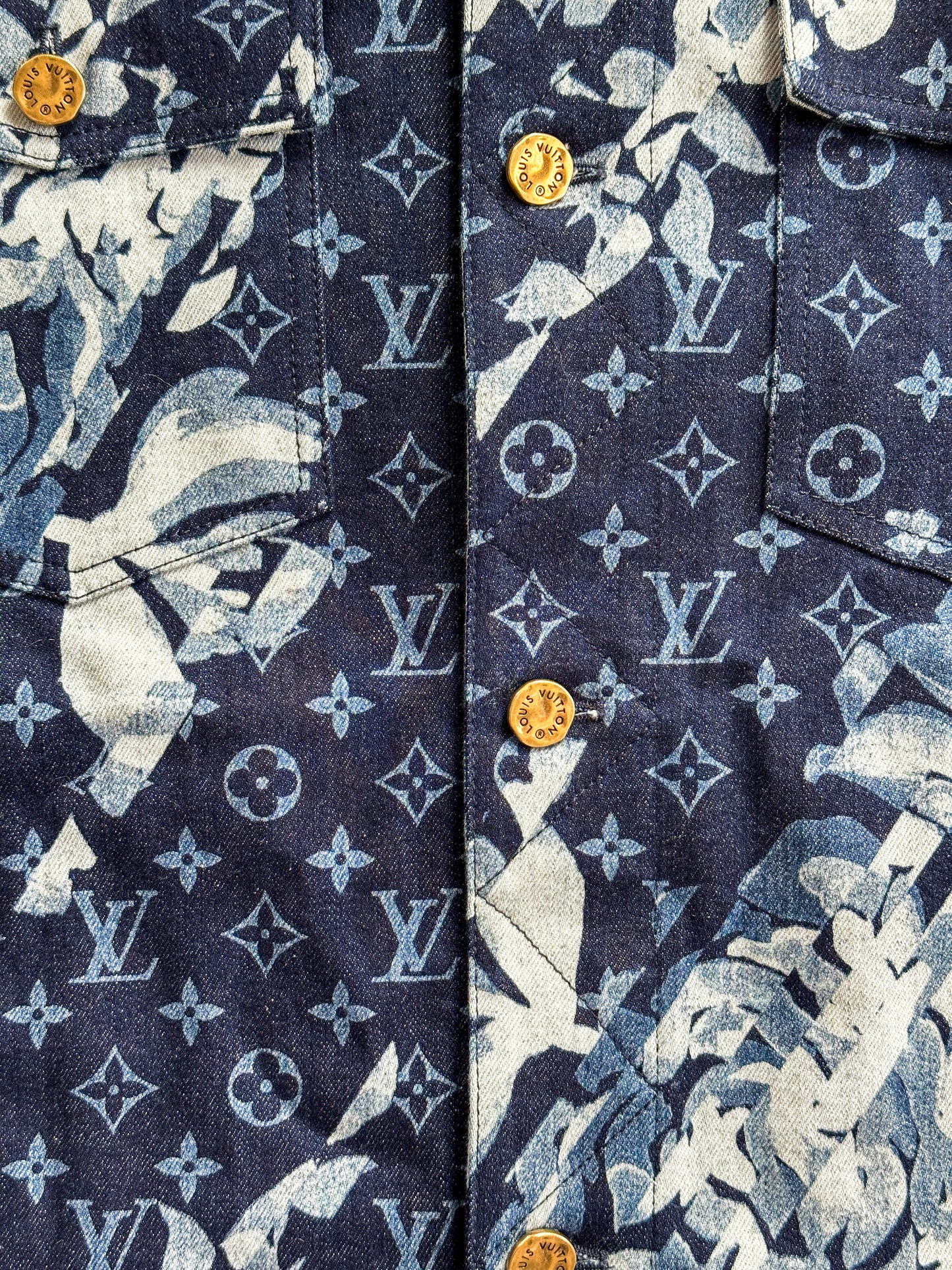 Louis Vuitton Blue Floral Monogram Denim Jacket