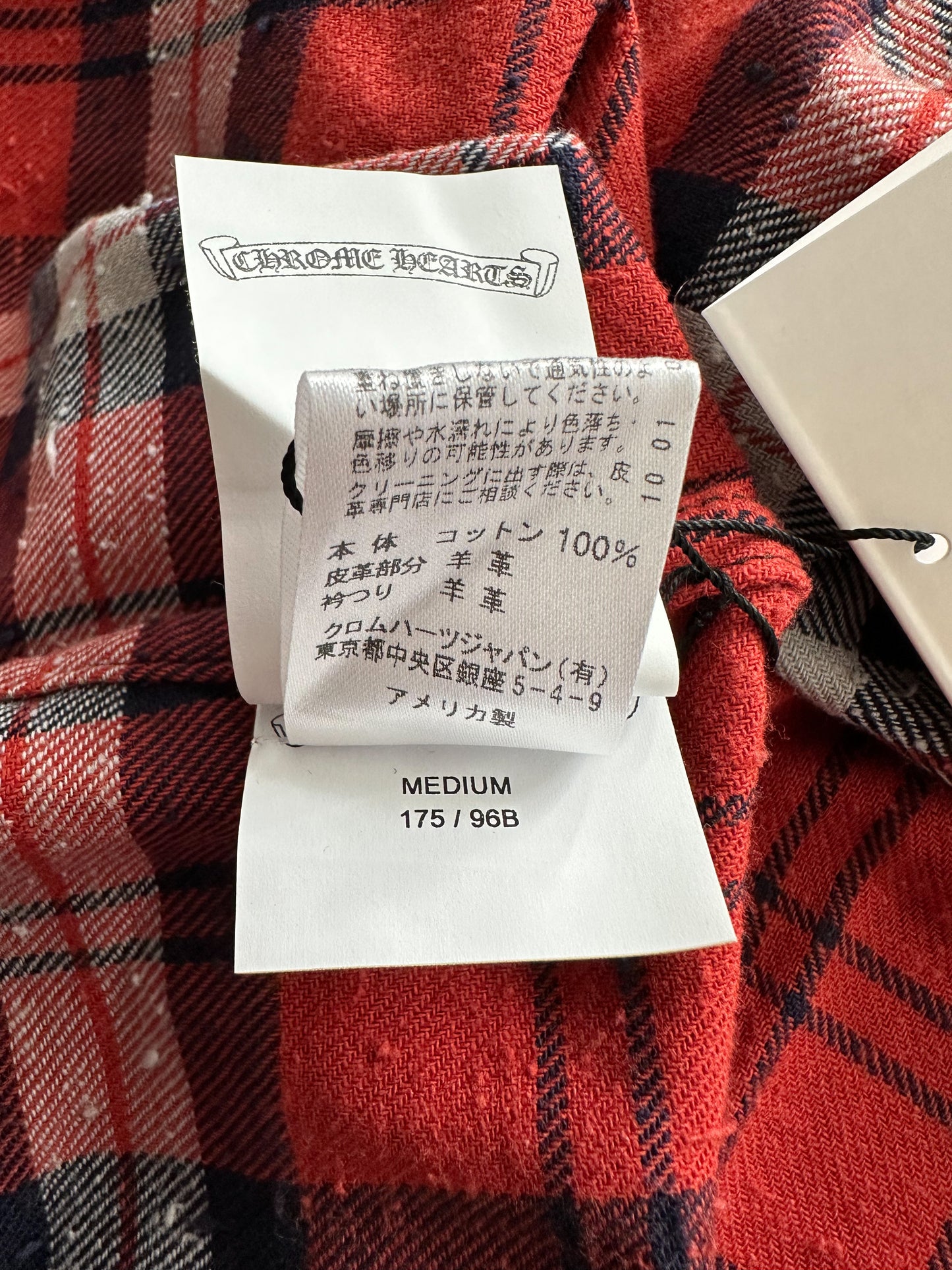 Chrome Hearts Red Cross Patch Jacquard Button Up Shirt