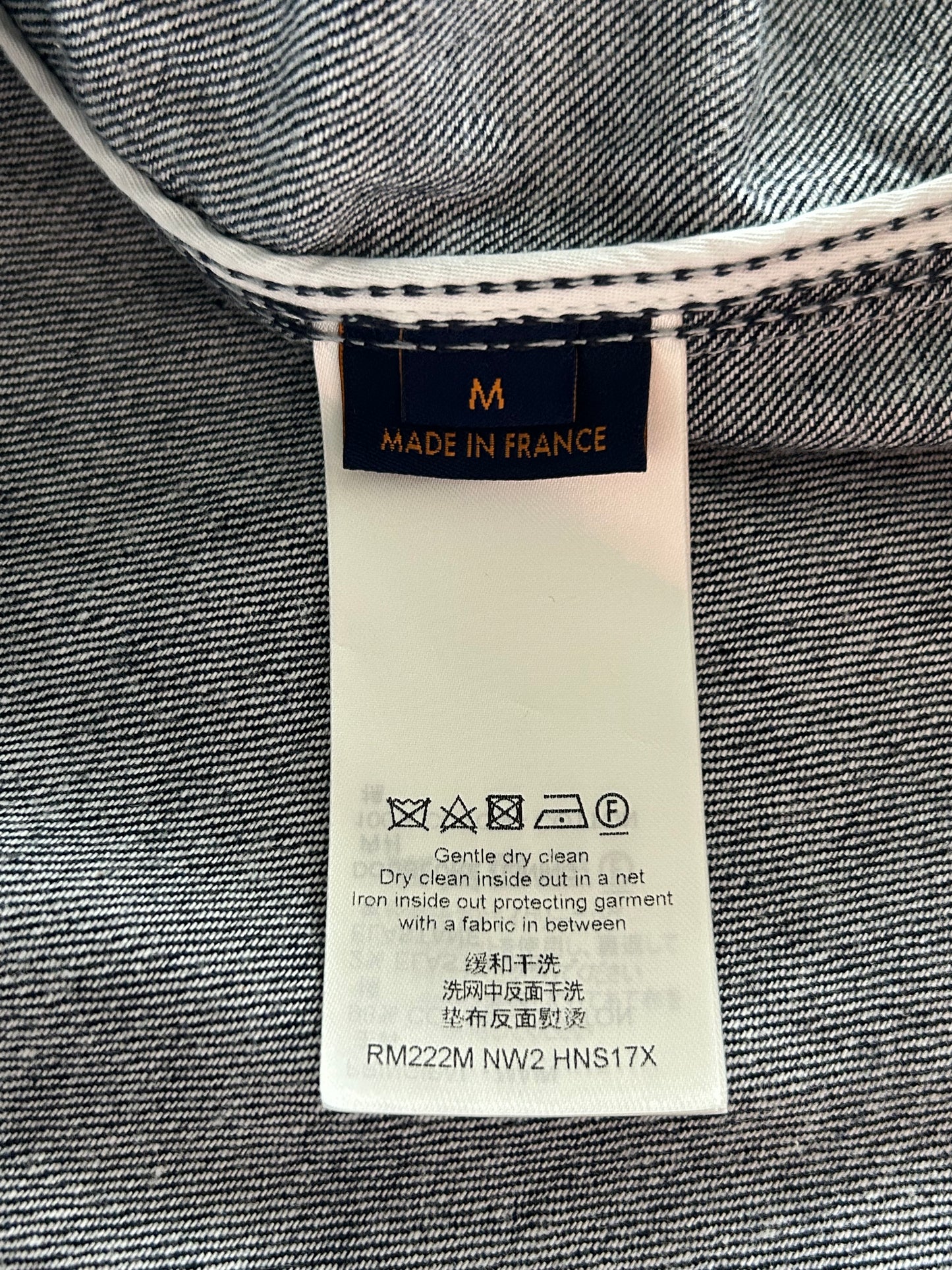 Louis Vuitton Blue Bleached Bandana Denim Button Up Shirt