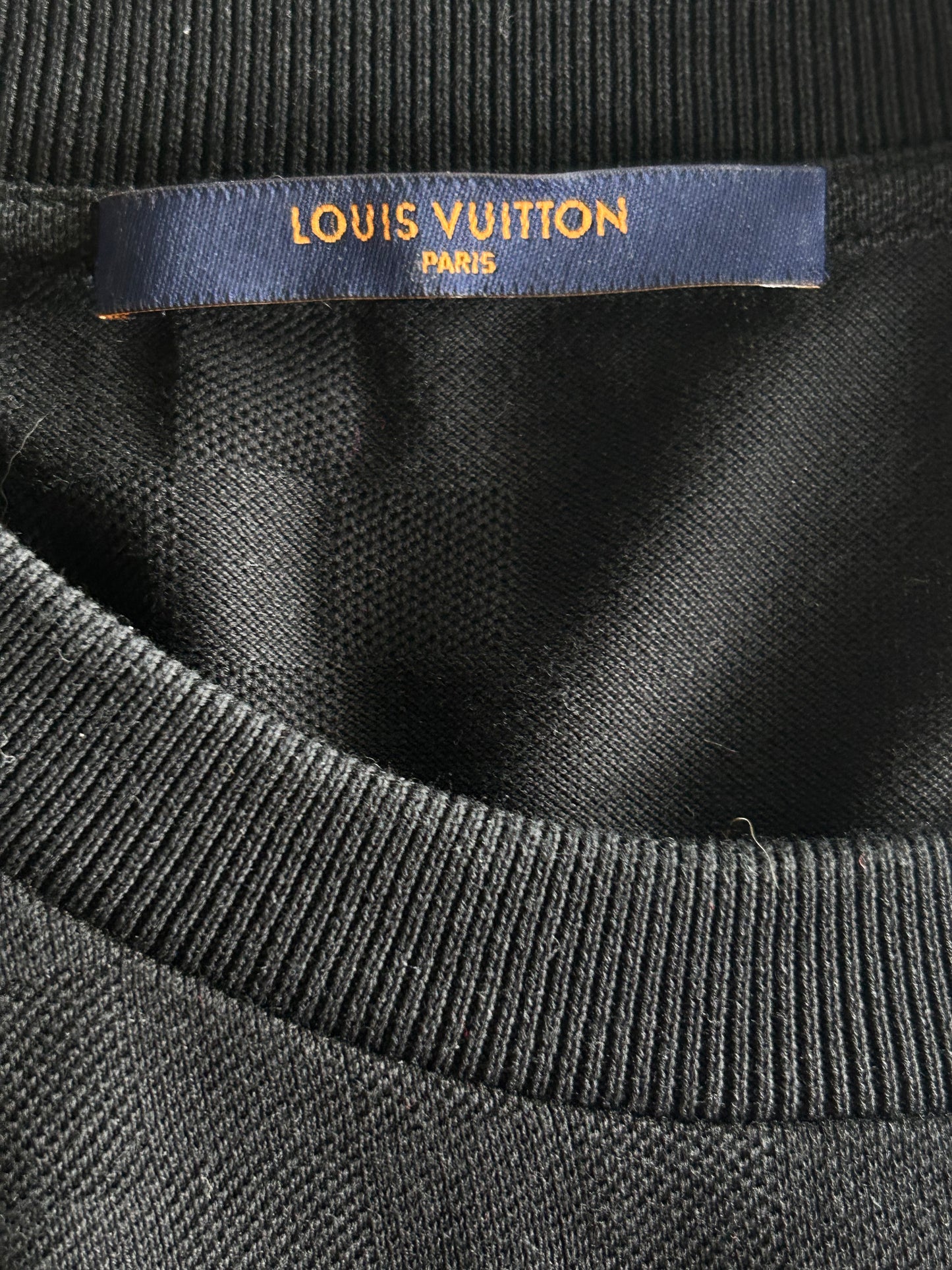 Louis Vuitton Black Half Damier Pocket T-Shirt