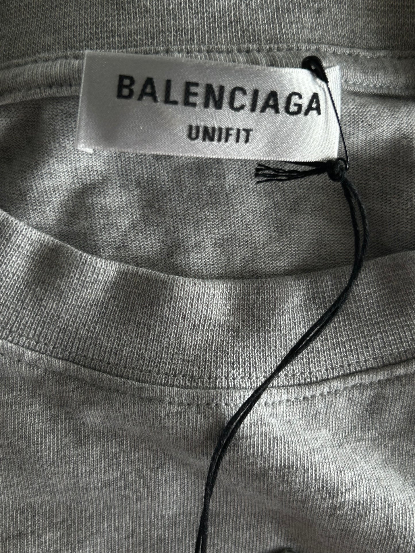 Balenciaga Grey & White Paris Logo T-Shirt