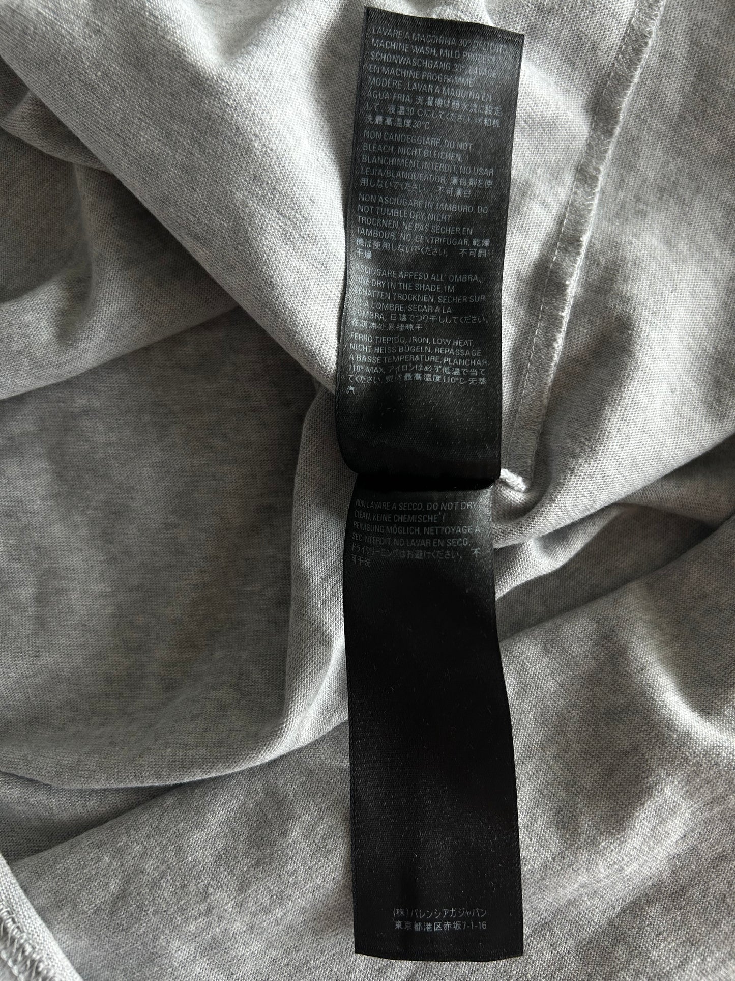 Balenciaga Grey & White Paris Logo T-Shirt