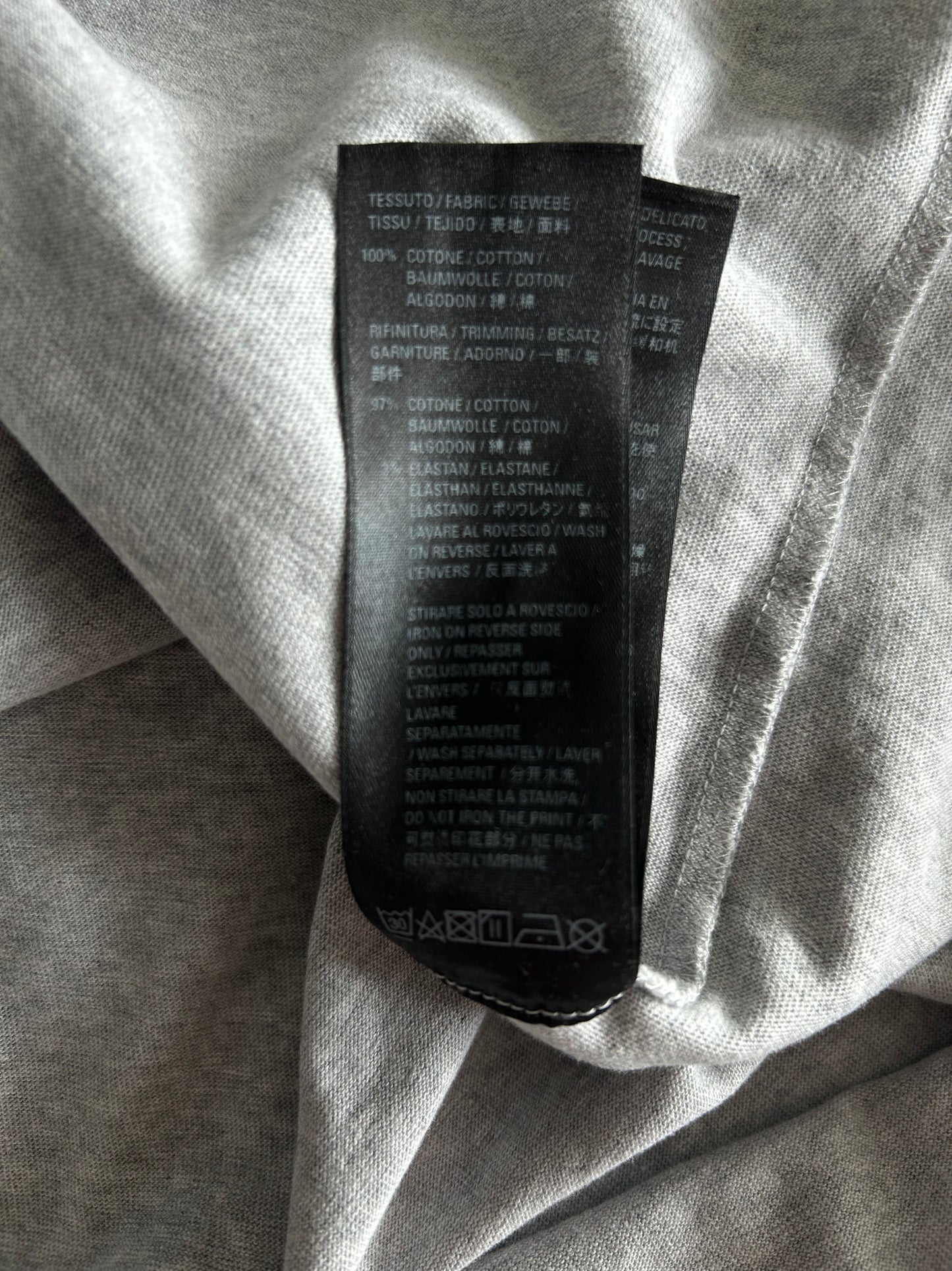 Balenciaga Grey & White Paris Logo T-Shirt