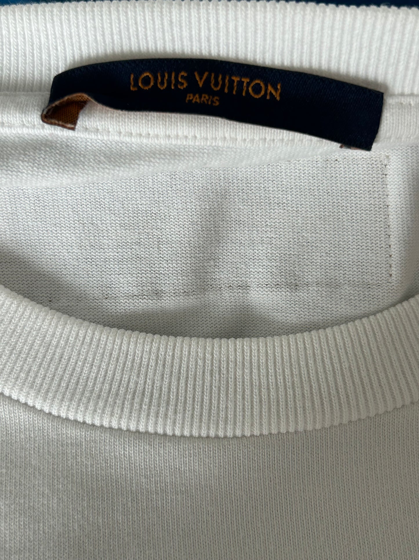 Louis Vuitton White & Black Pendant Logo T-Shirt