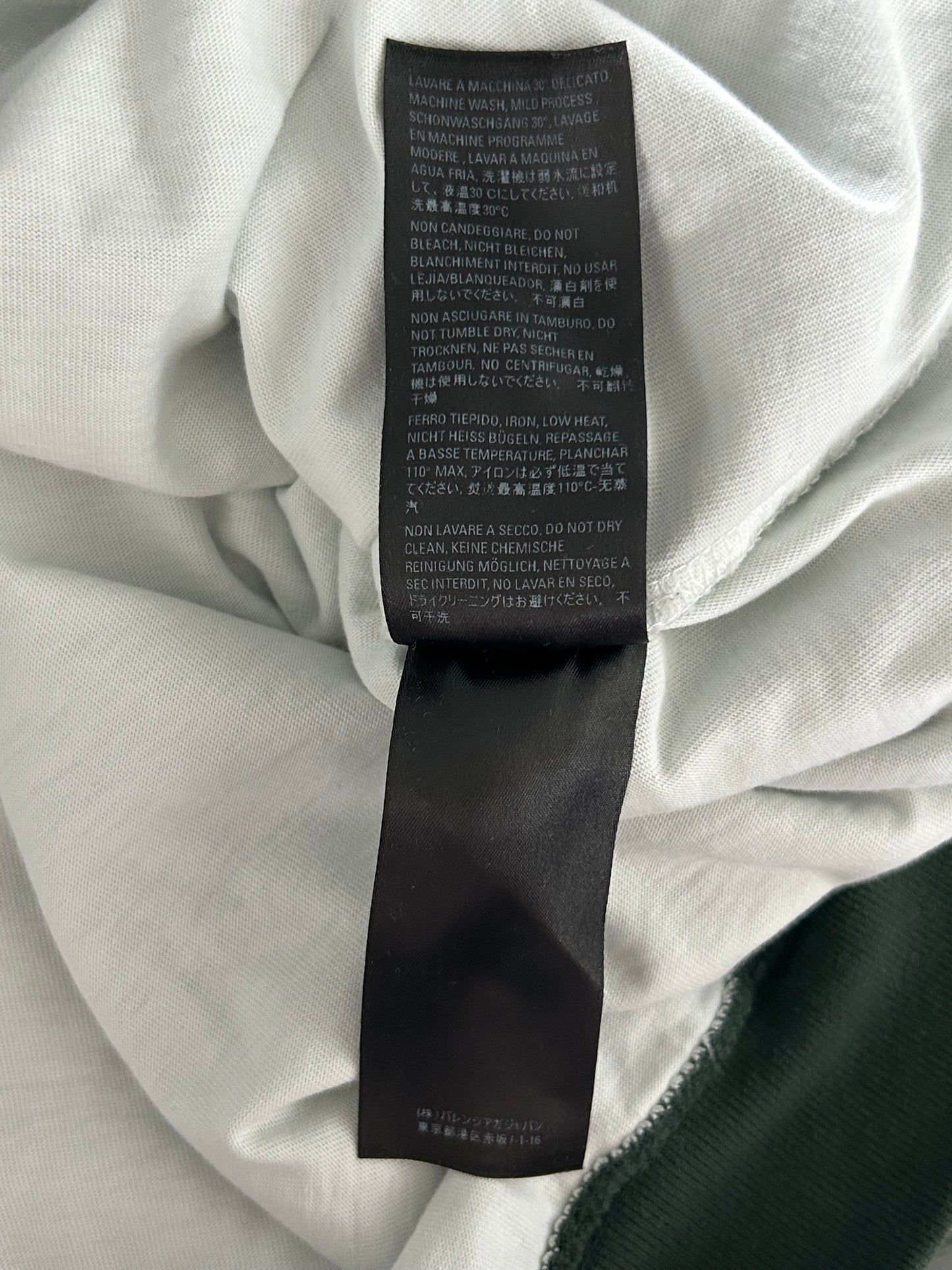 Balenciaga Green & White Logo Distressed Hoodie