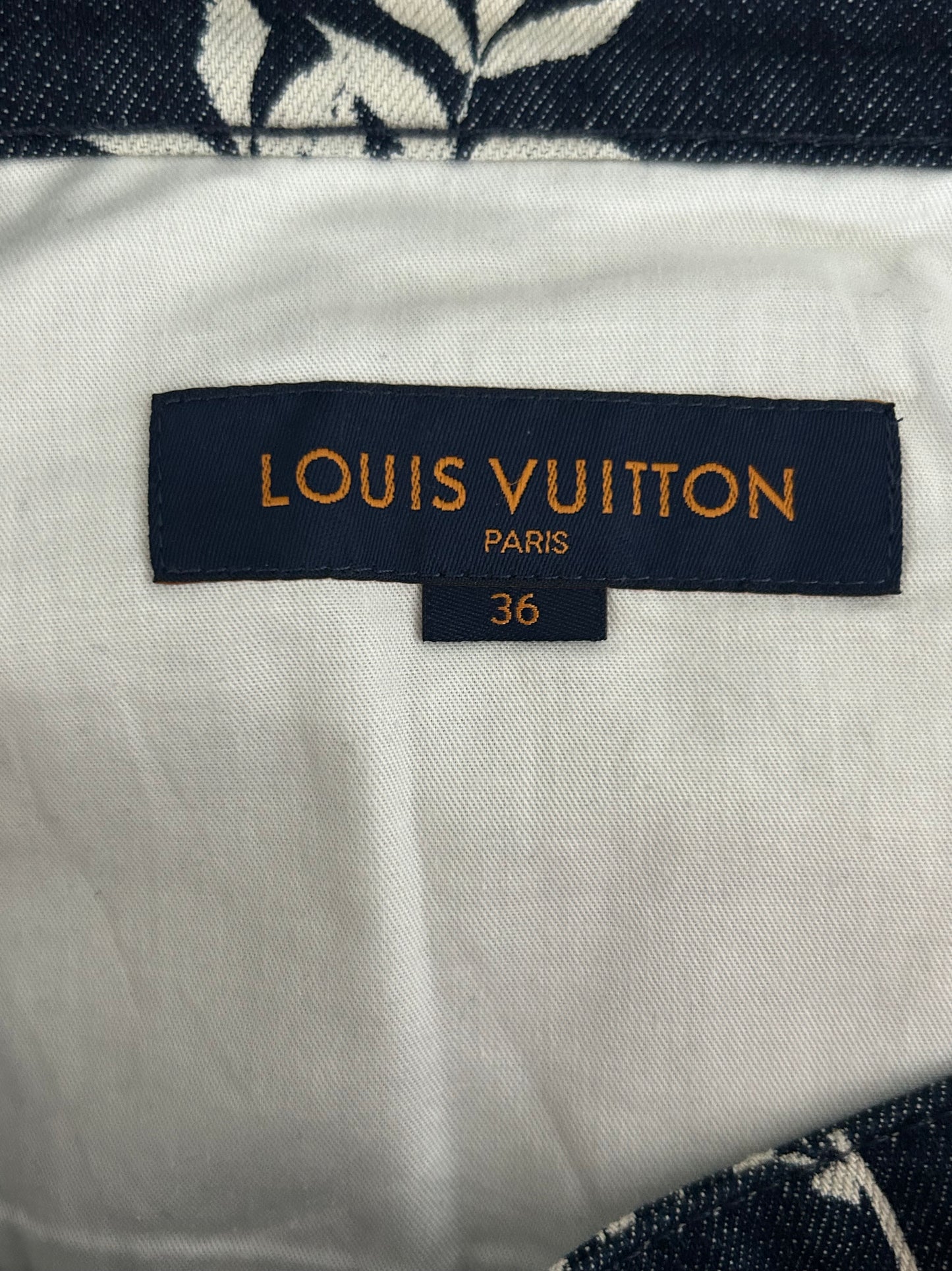 Louis Vuitton Navy & White Leaf Jeans