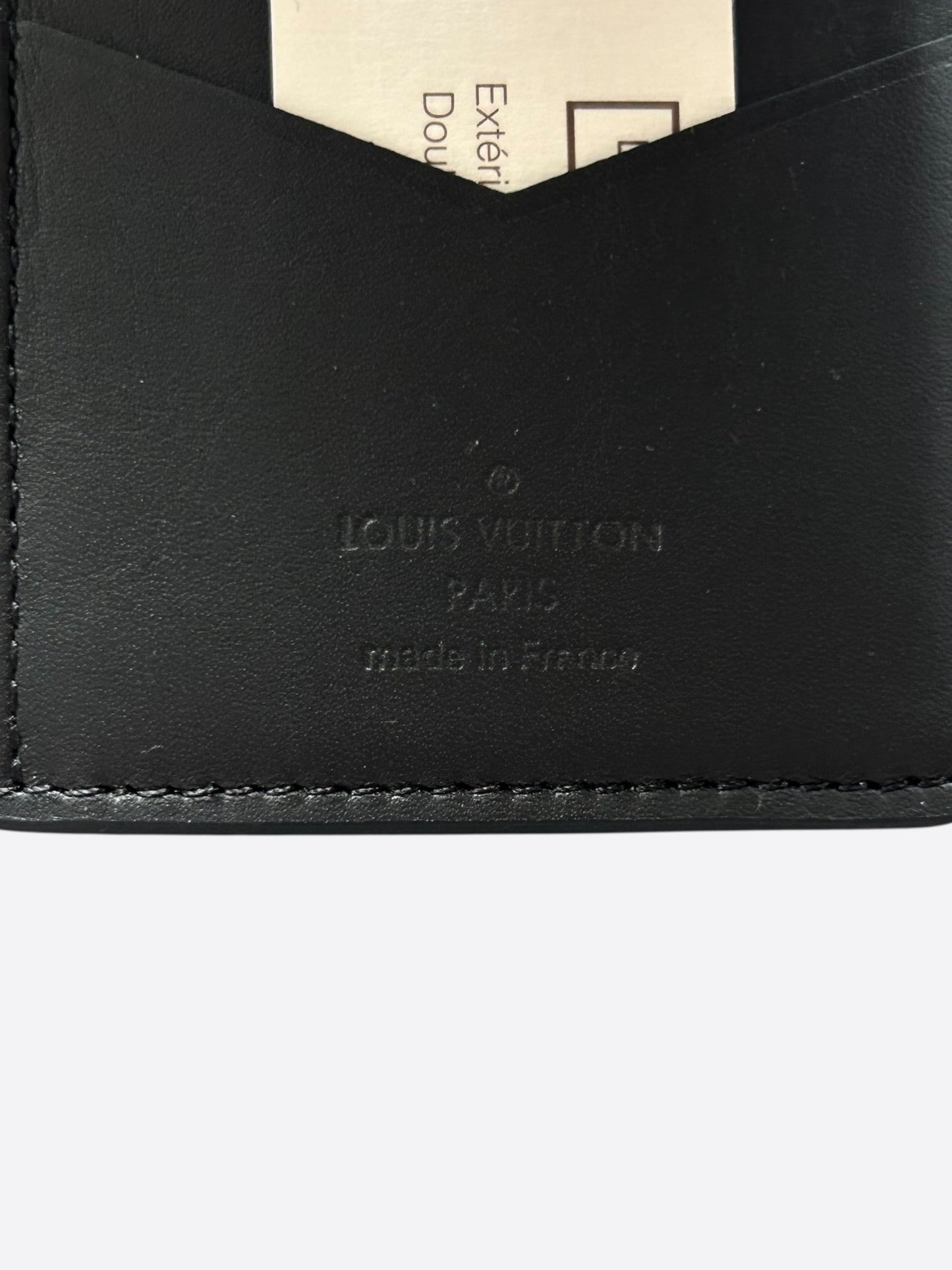 Louis Vuitton Black Embossed Logo Leather Pocket Organizer