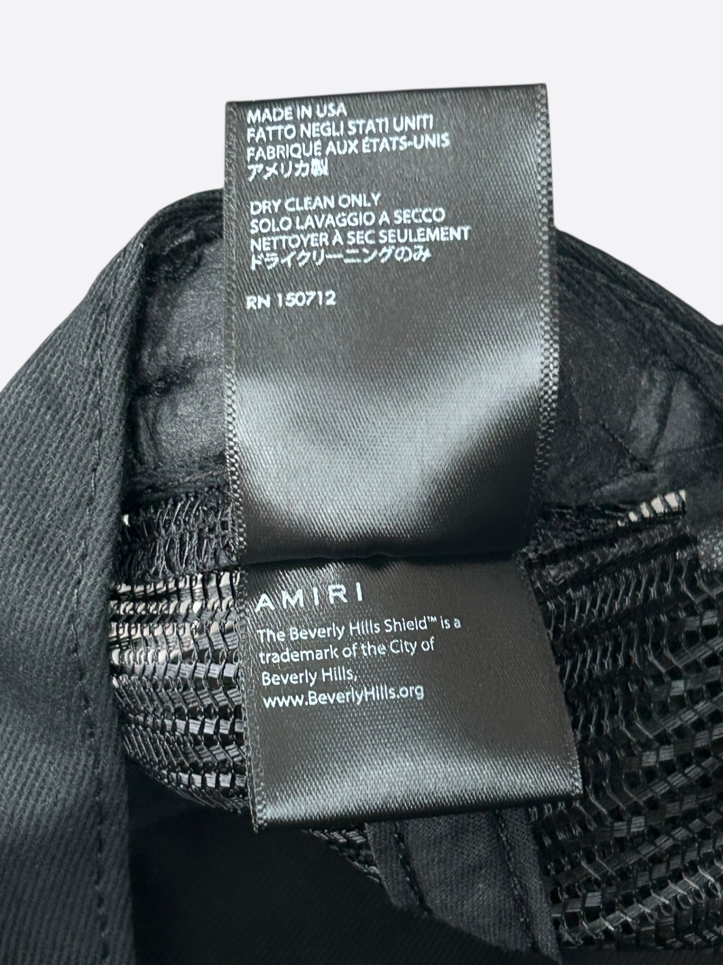 Amiri Black Rainbow Beverly Hills Logo Trucker Hat