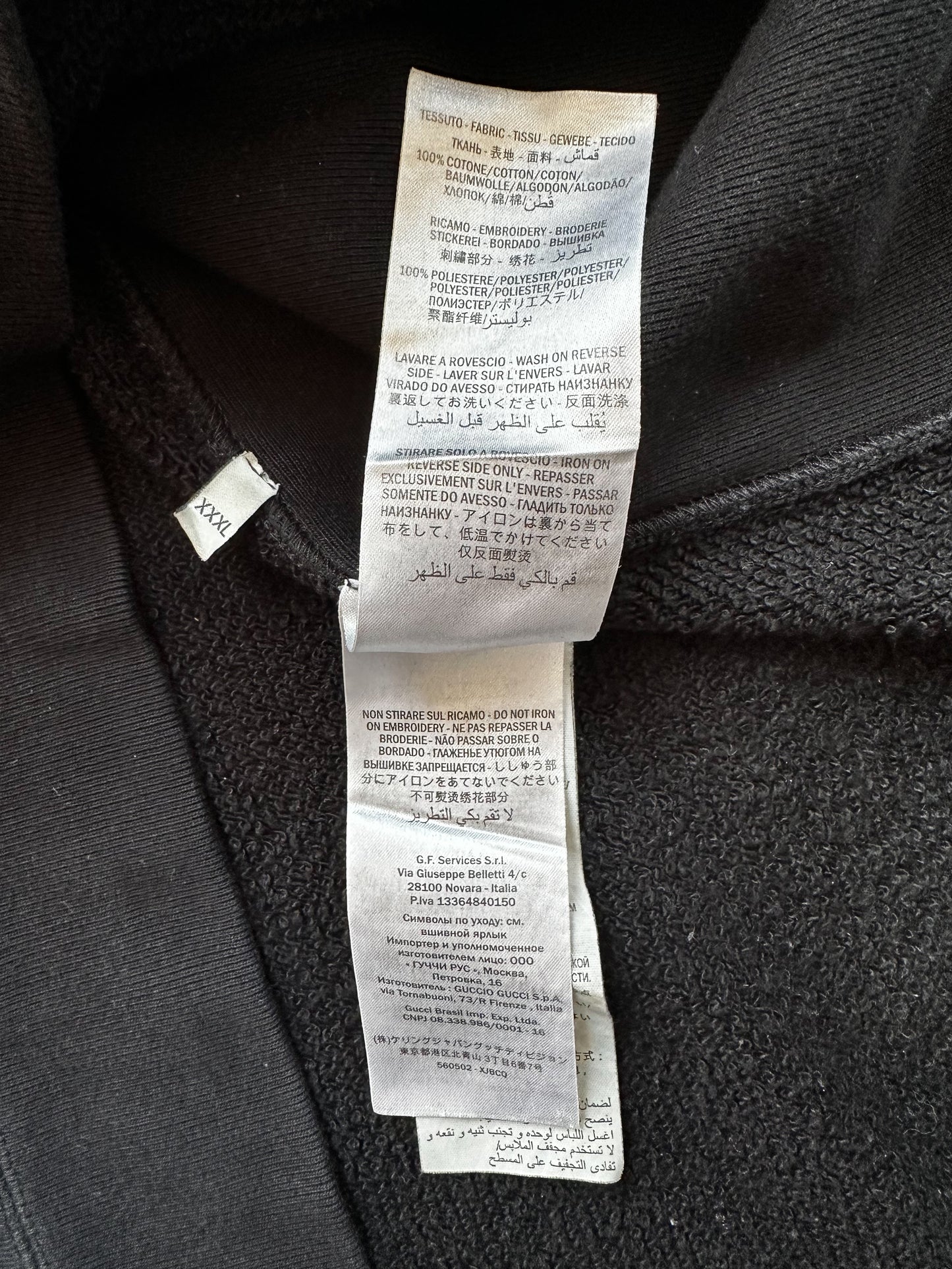 Gucci Black Tennis Embroidered Logo Hoodie