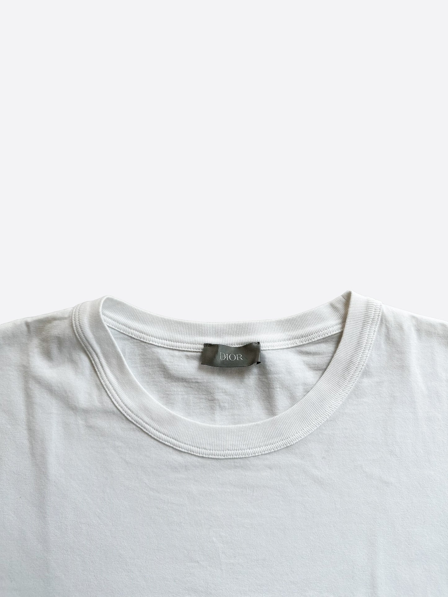 Dior Kenny Scharf White & Black Embroidered Logo T-Shirt