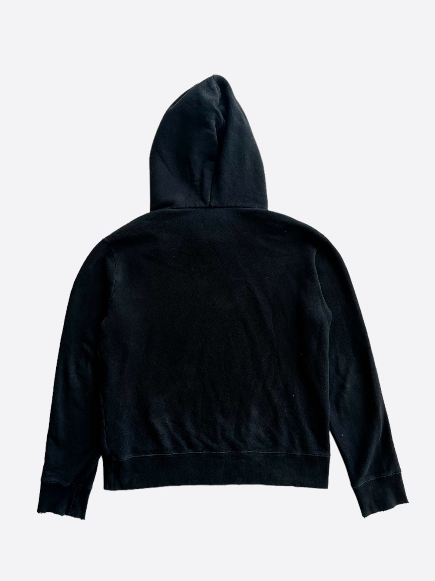 Gucci Black Bootleg Logo Distressed Hoodie