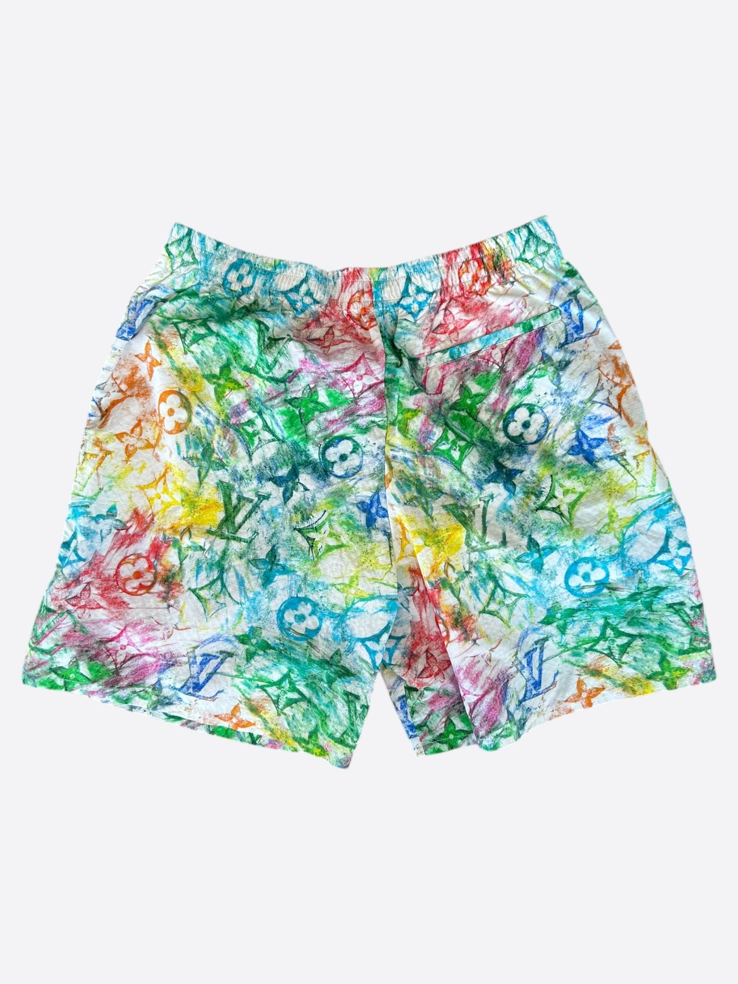 Louis Vuitton White Multicolor Pastel Monogram Swimshorts