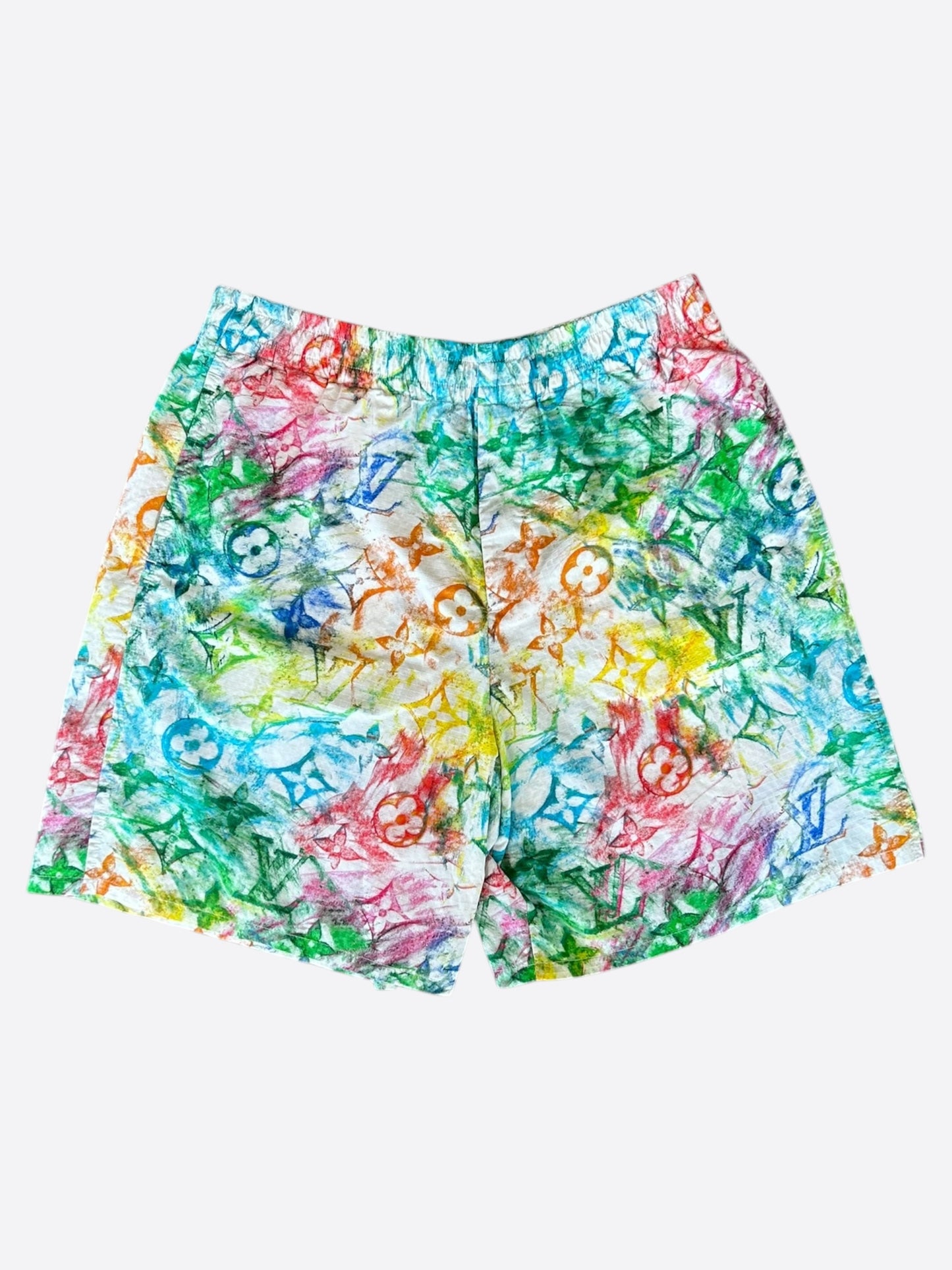 Louis Vuitton White Multicolor Pastel Monogram Swimshorts