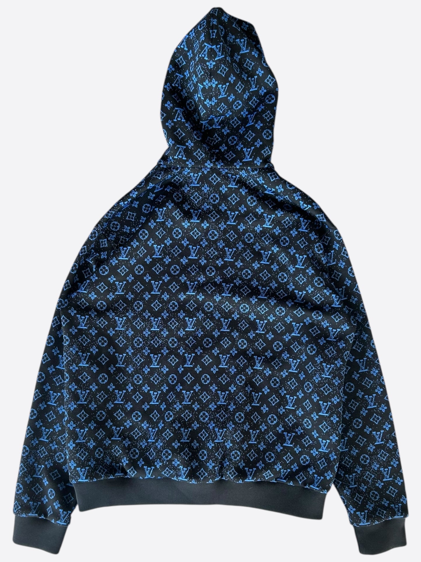 Louis Vuitton Black & Blue Monogram Zip Up Hoodie