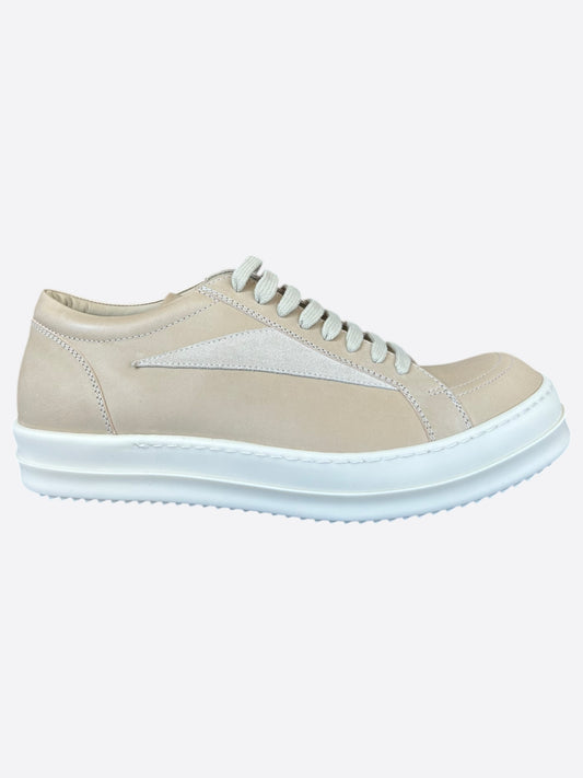 Rick Owens Beige Leather Vintage Low Top Sneakers