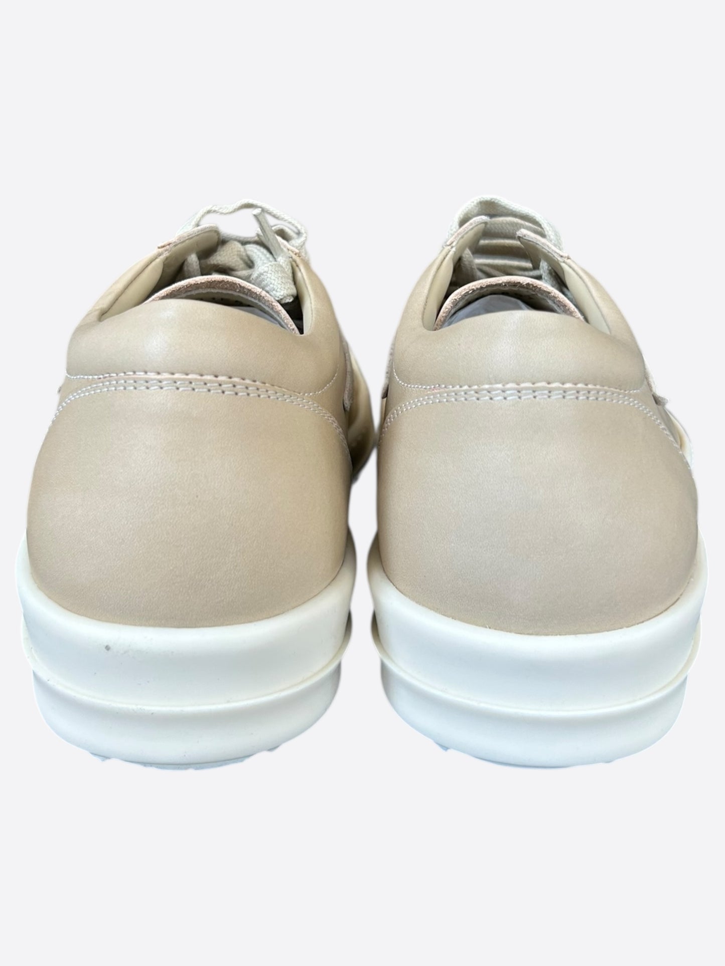 Rick Owens Beige Leather Vintage Low Top Sneakers