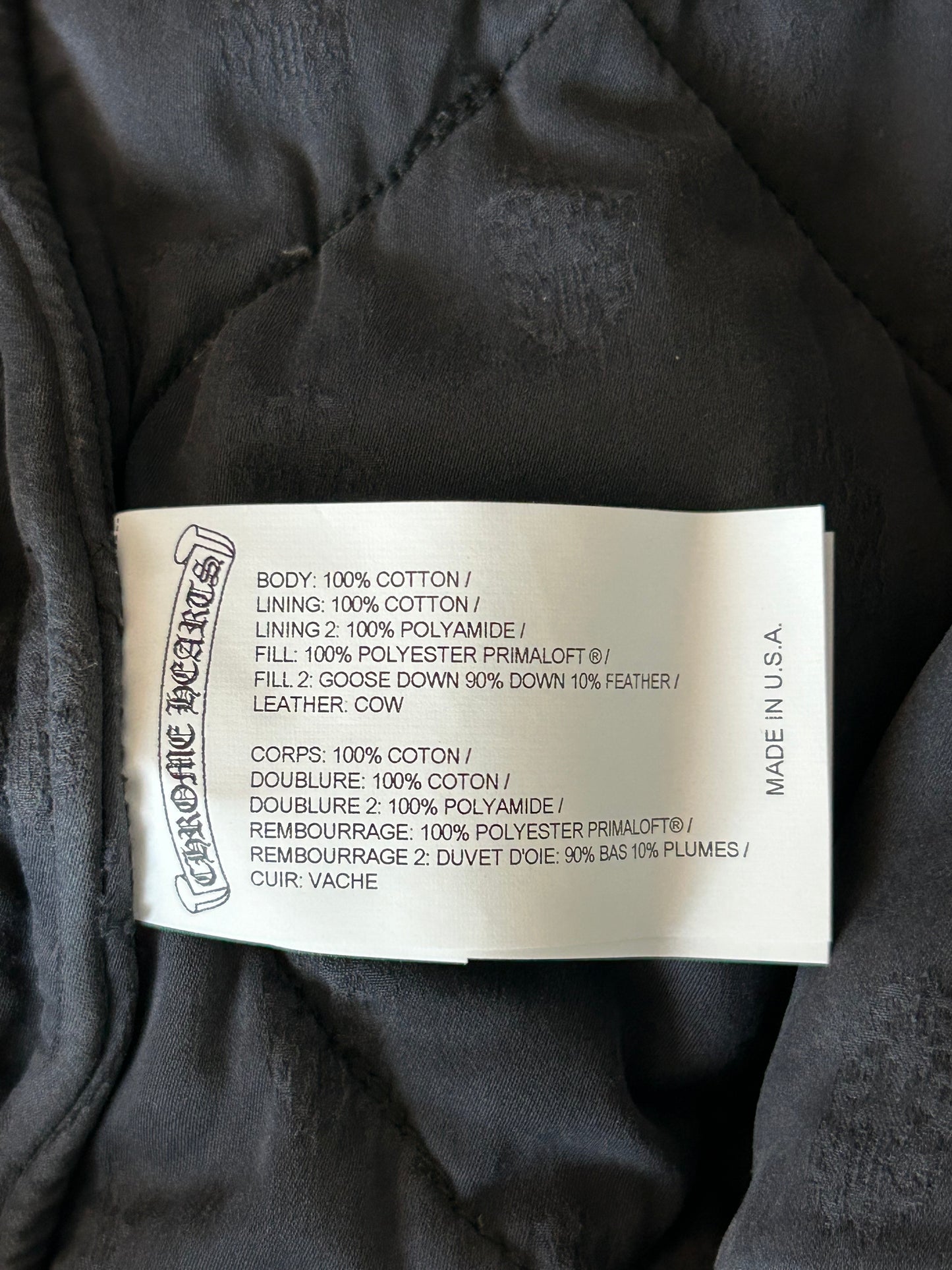 Chrome Hearts Blue Quilted Denim Vest