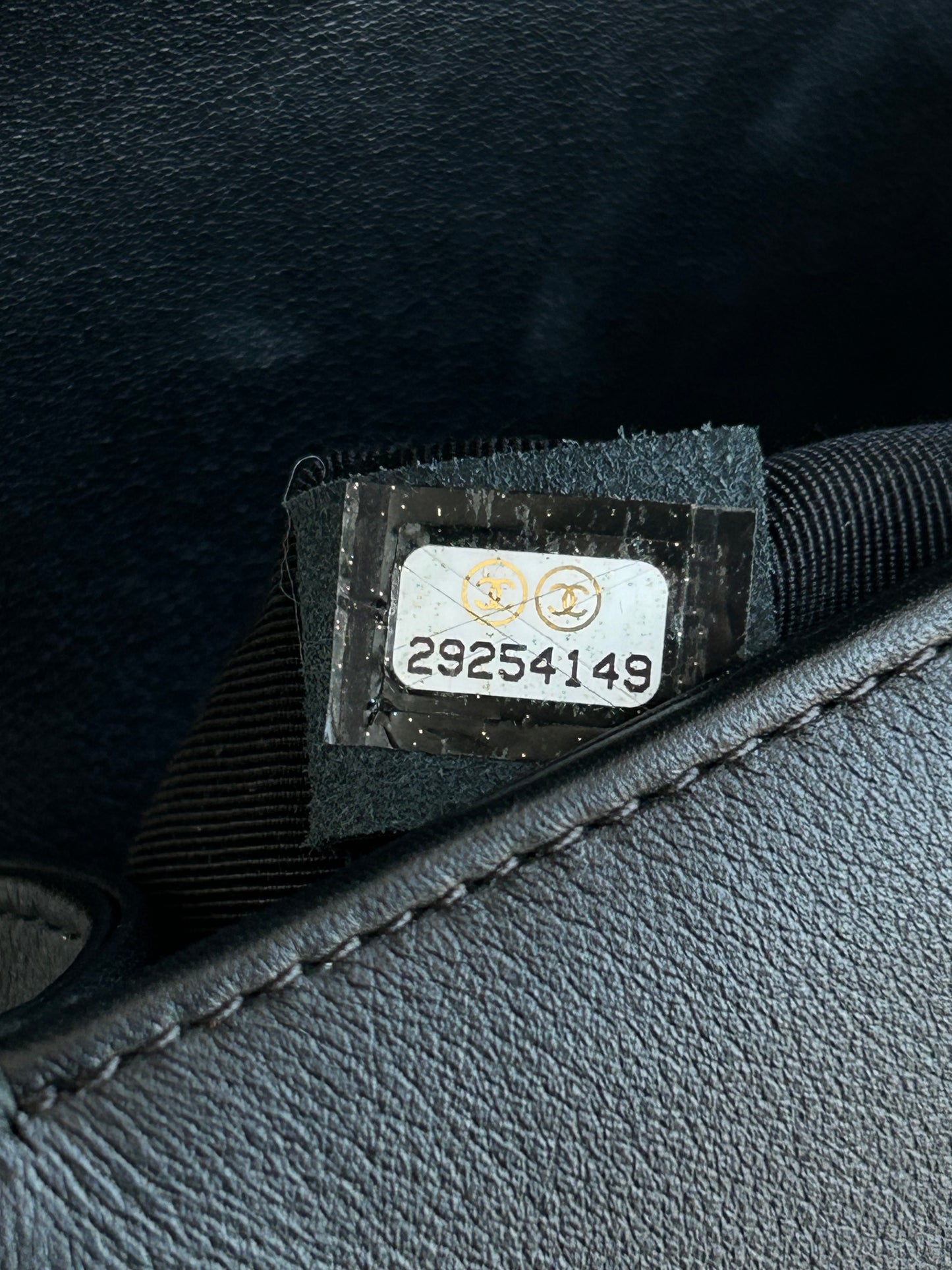 Chanel Black Quilted Lambskin Chevron Small Boy Bag