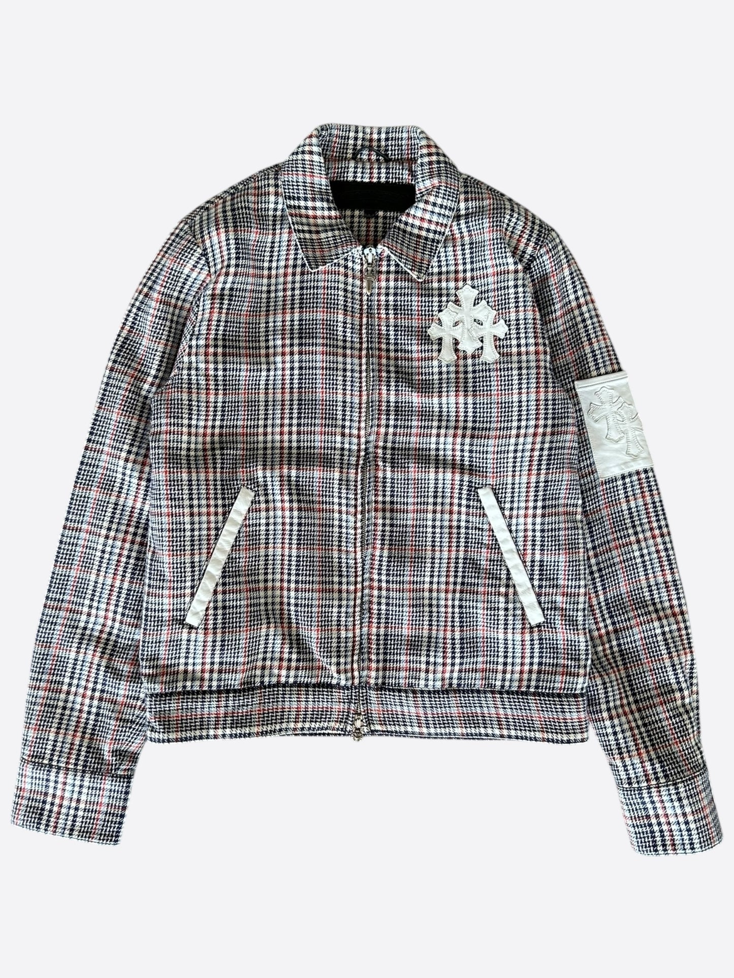 Chrome Hearts White Cross Patch Plaid Jacket