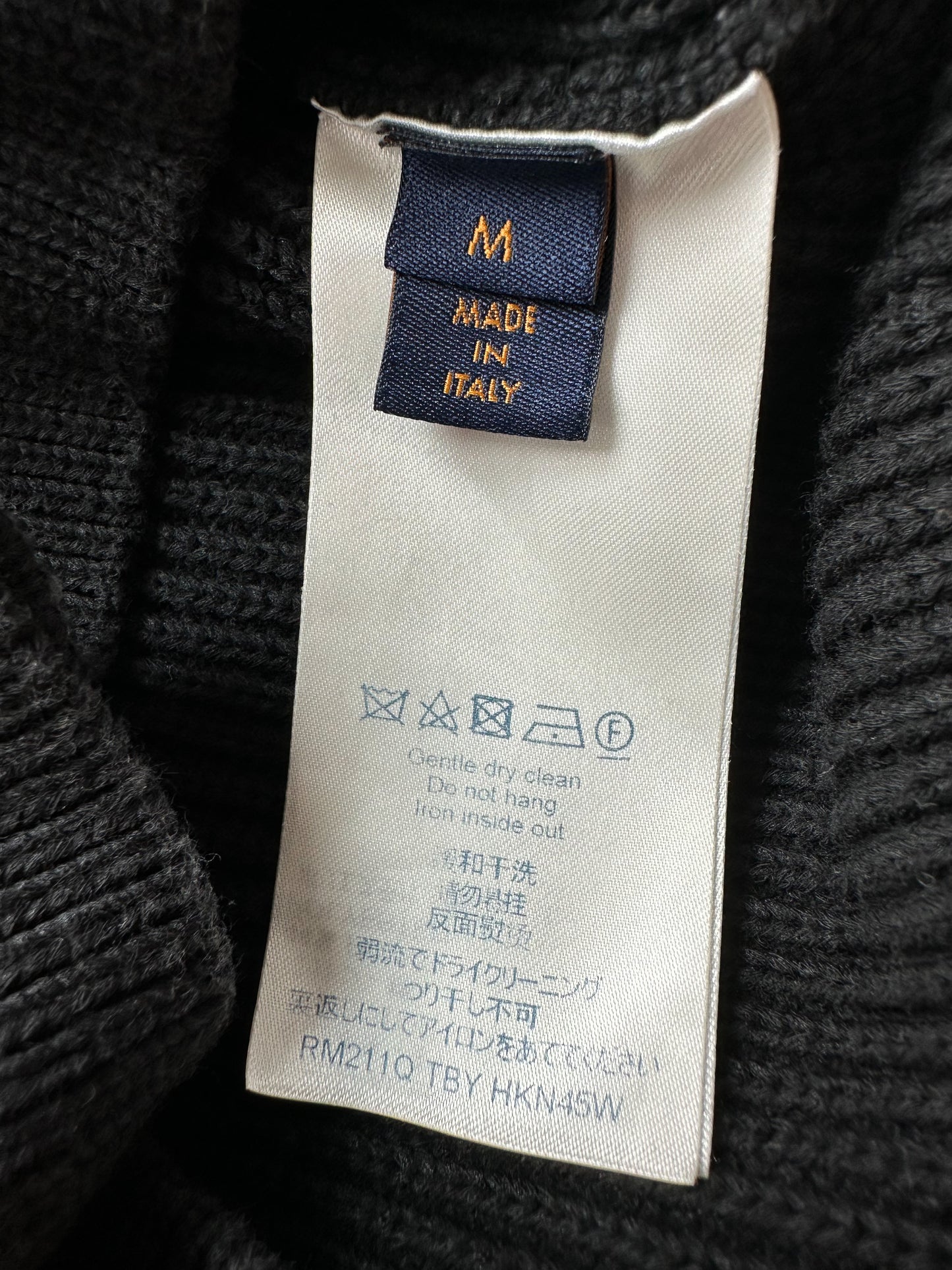 Louis Vuitton Black Rue Du Pont Waffle Knit Sweater