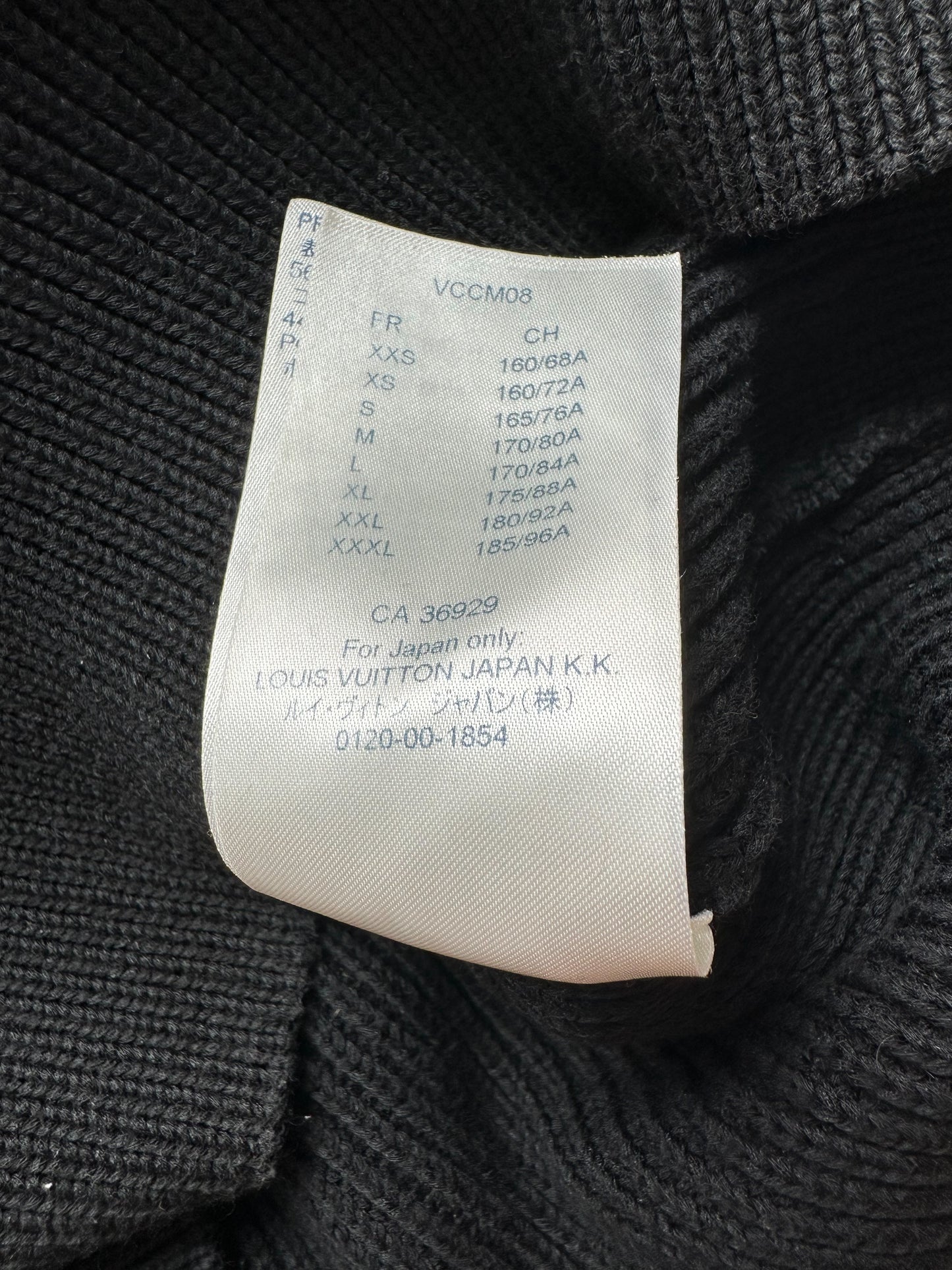 Louis Vuitton Black Rue Du Pont Waffle Knit Sweater