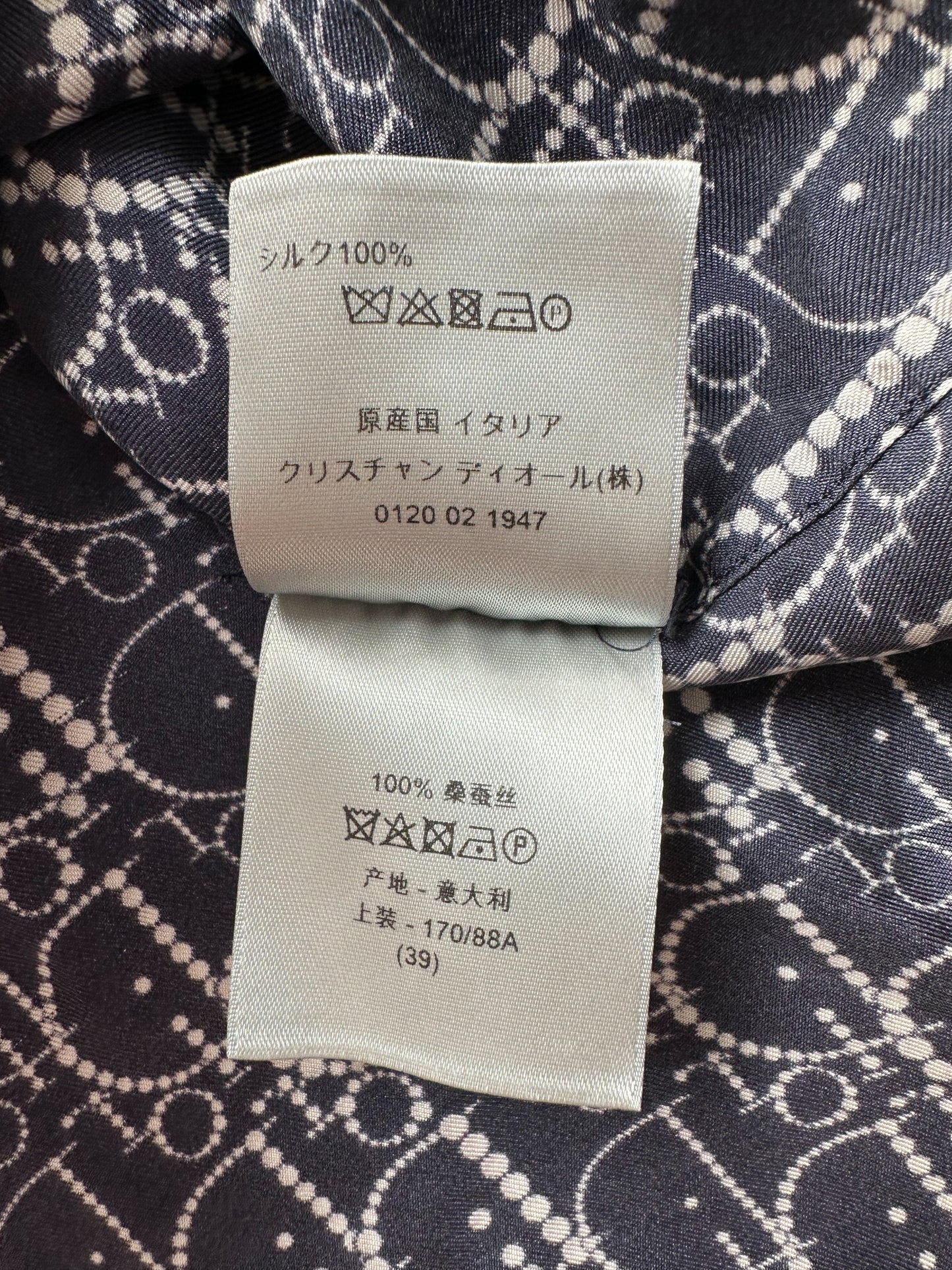 Dior Navy Pearl Oblique Button Up Shirt
