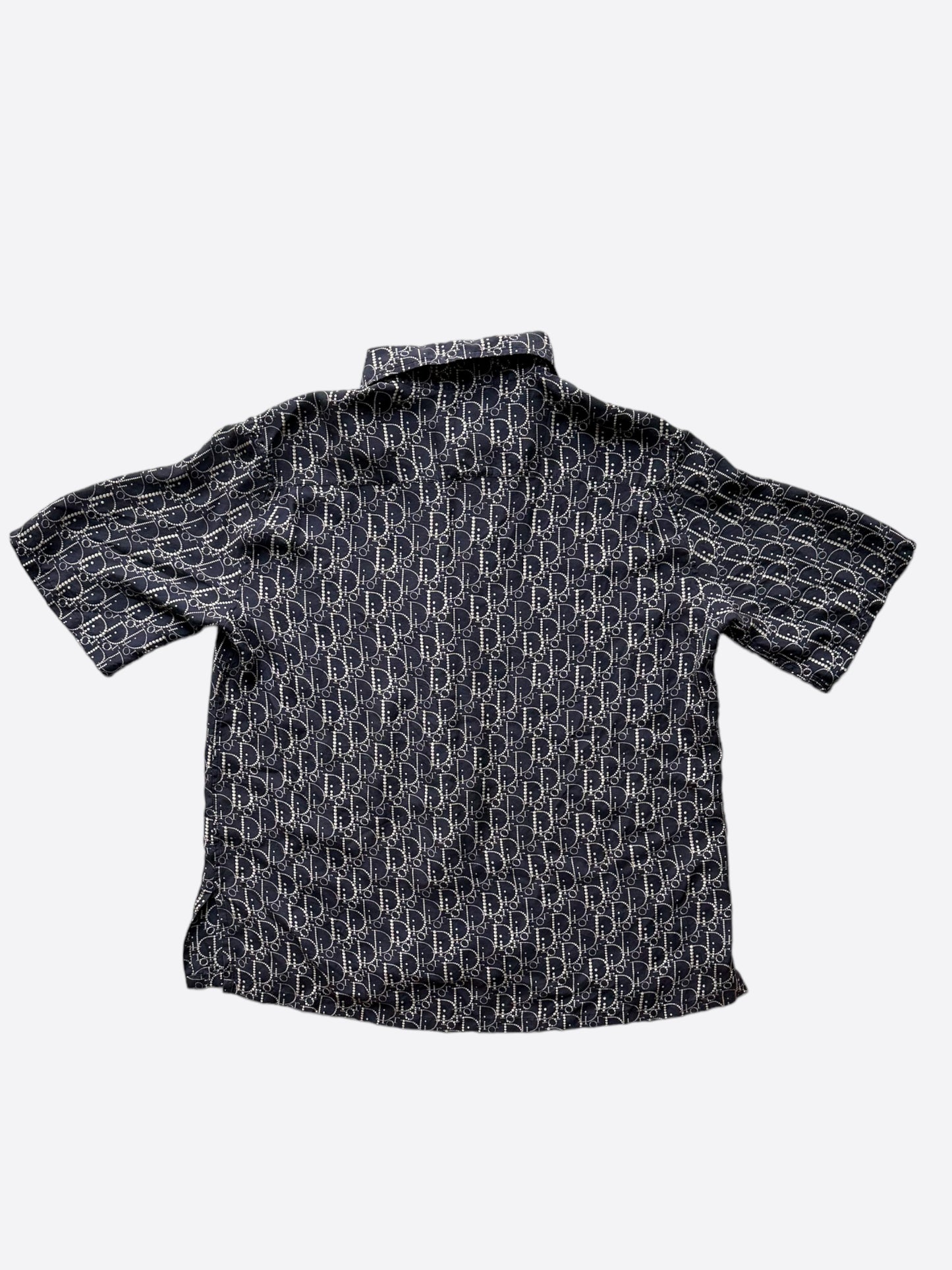 Dior Navy Pearl Oblique Button Up Shirt