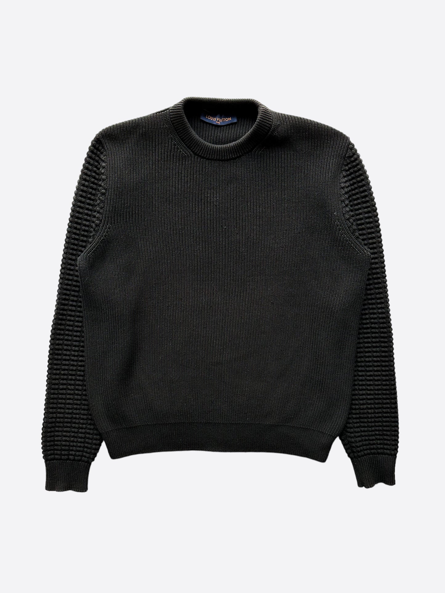 Louis Vuitton Black Rue Du Pont Waffle Knit Sweater