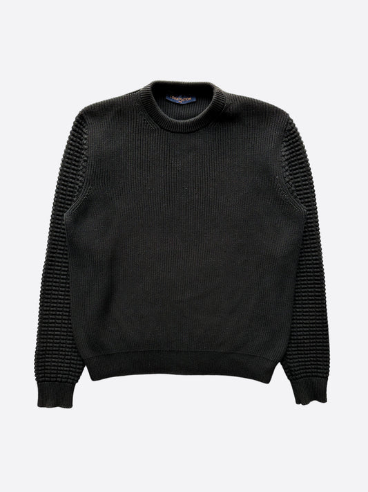 Louis Vuitton Black Rue Du Pont Waffle Knit Sweater