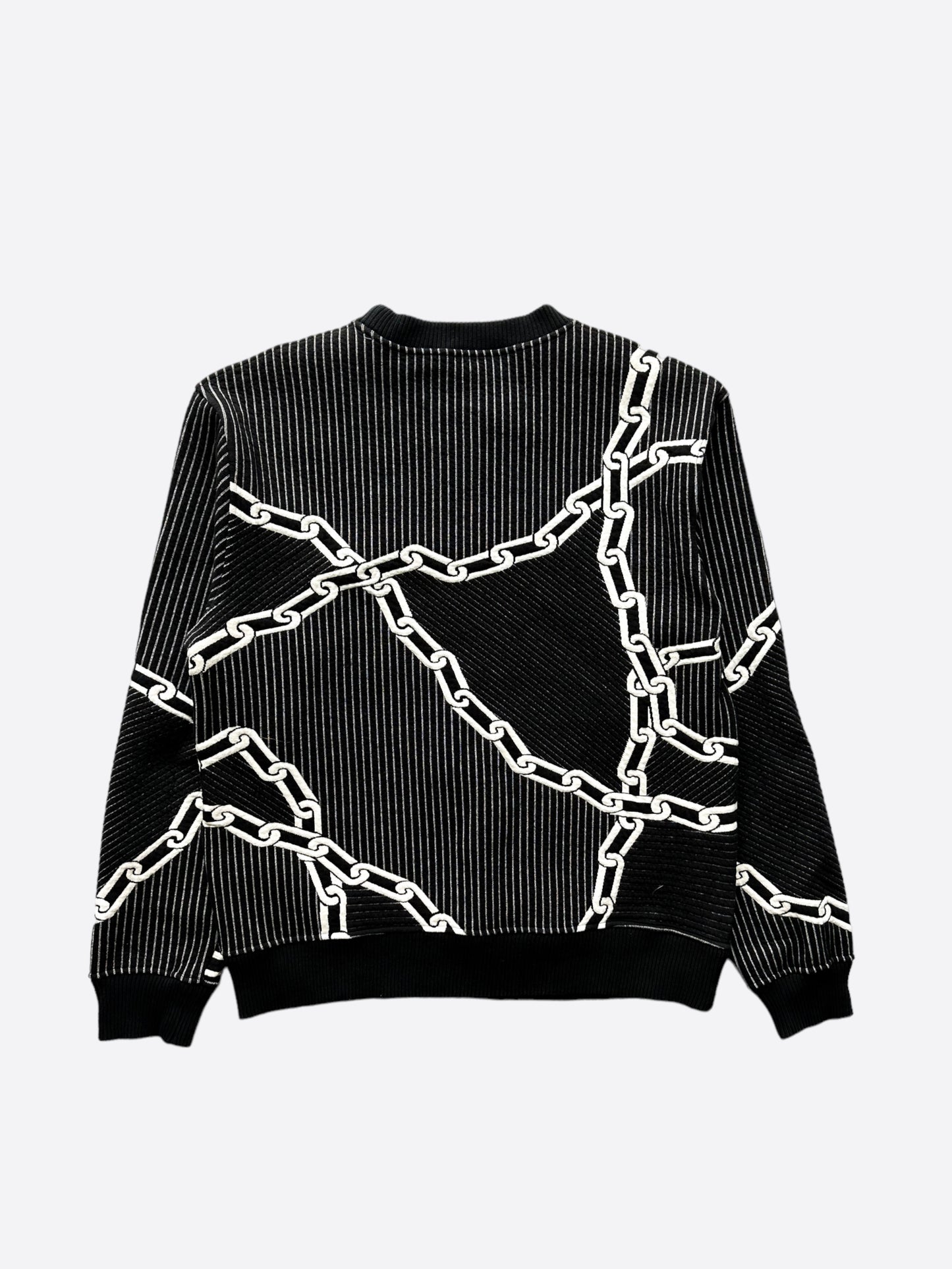 Louis Vuitton Black 3d Effect Chain Logo Sweater