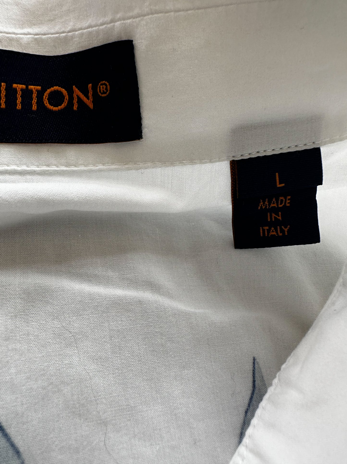 Louis Vuitton Blue & White Aquagarden Monogram Button Up Shirt