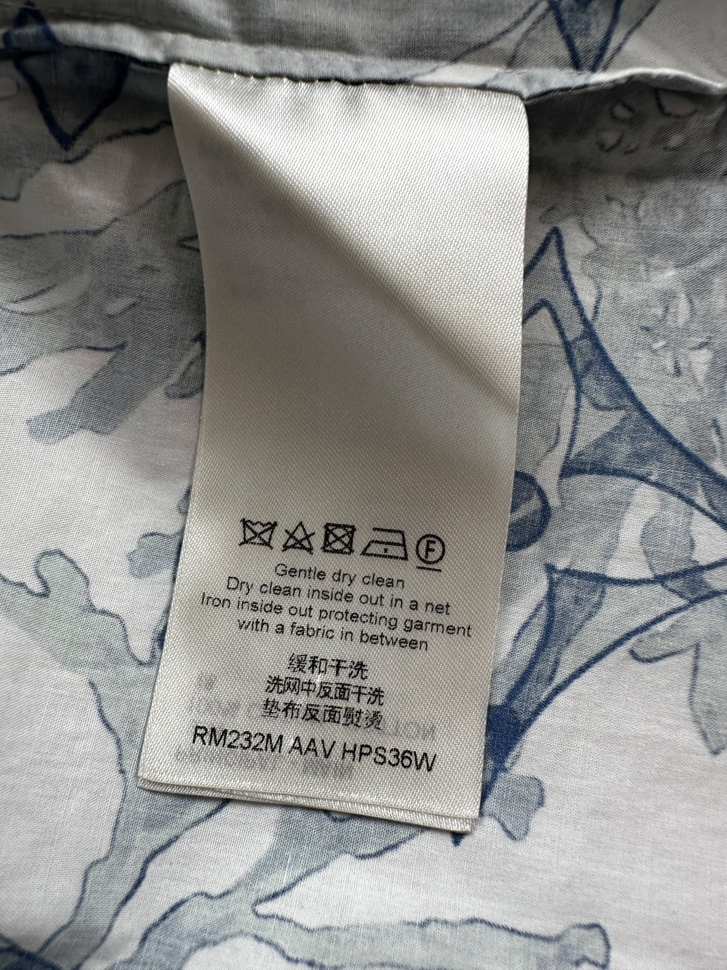 Louis Vuitton Blue & White Aquagarden Monogram Button Up Shirt