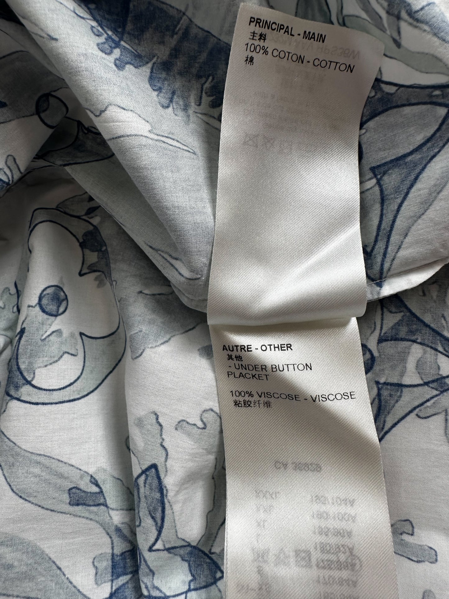 Louis Vuitton Blue & White Aquagarden Monogram Button Up Shirt