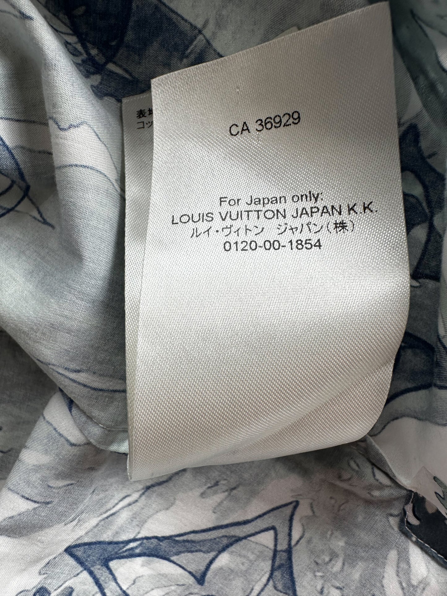 Louis Vuitton Blue & White Aquagarden Monogram Button Up Shirt