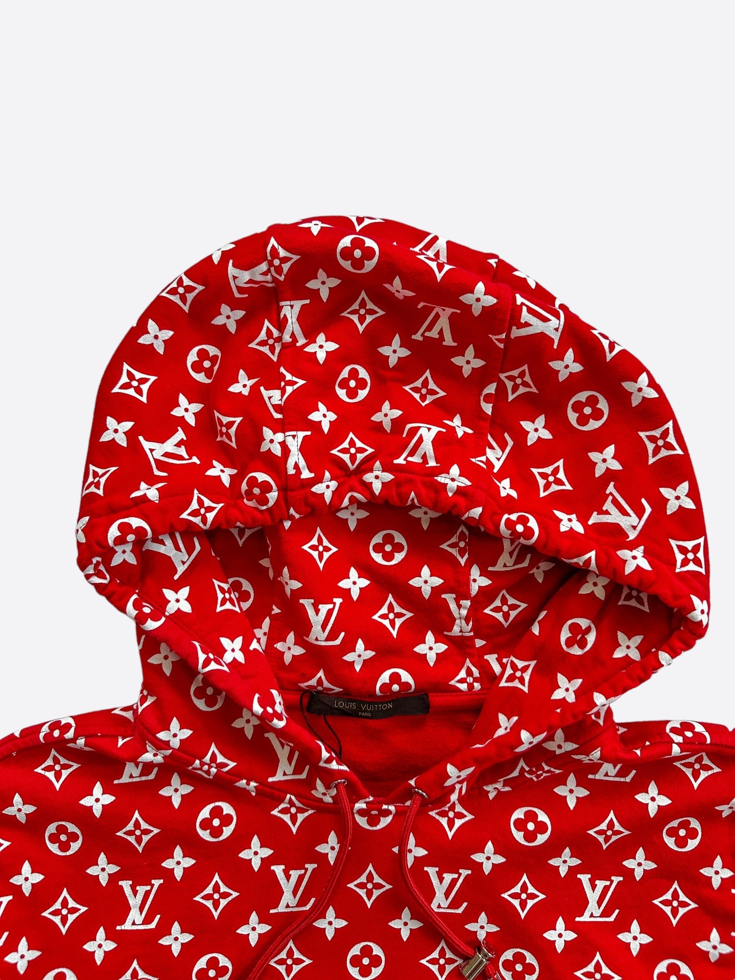 Louis Vuitton Supreme Red & White Monogram Box Logo Hoodie