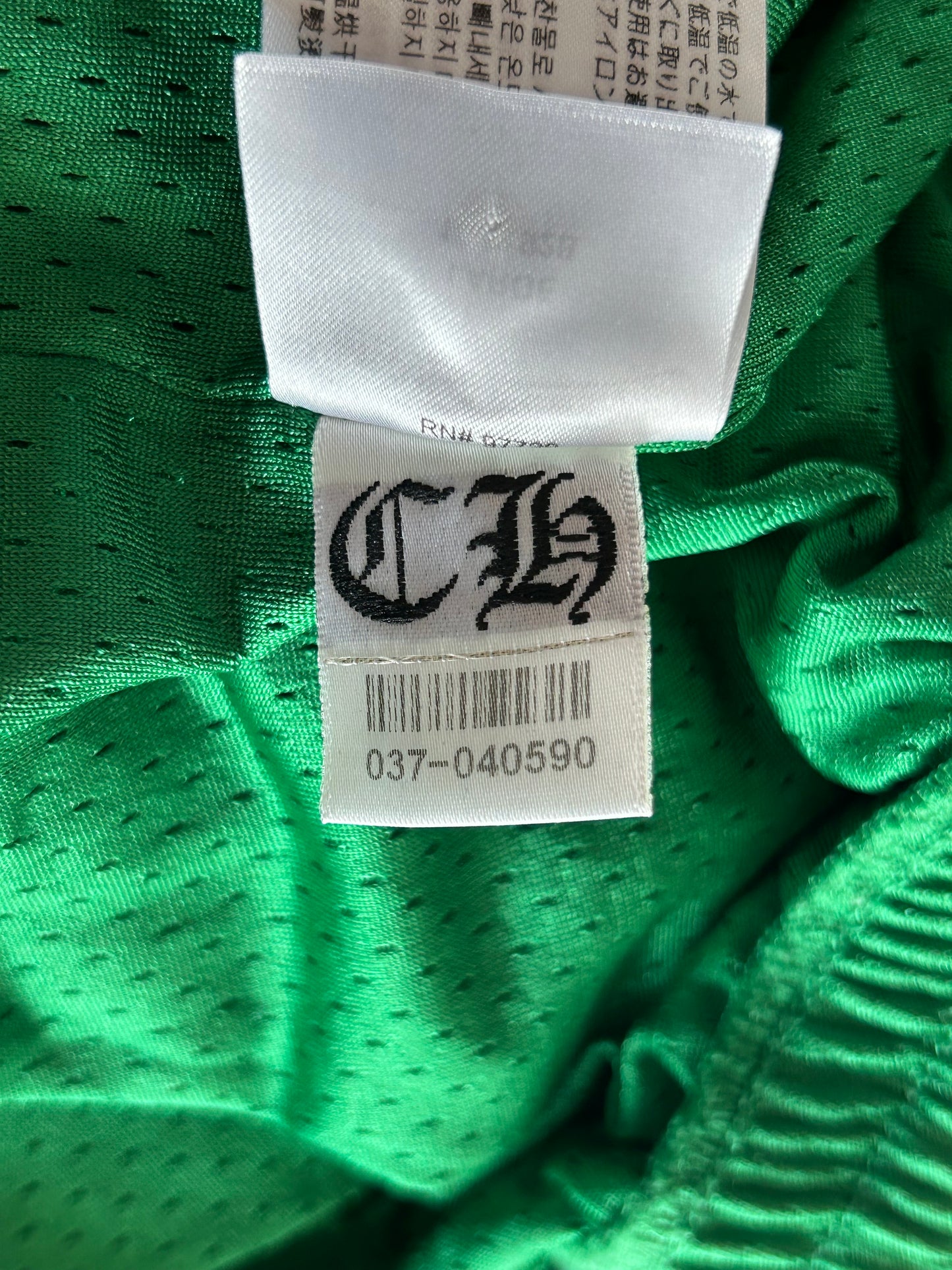 Chrome Hearts Green & Yellow Logo Mesh Shorts