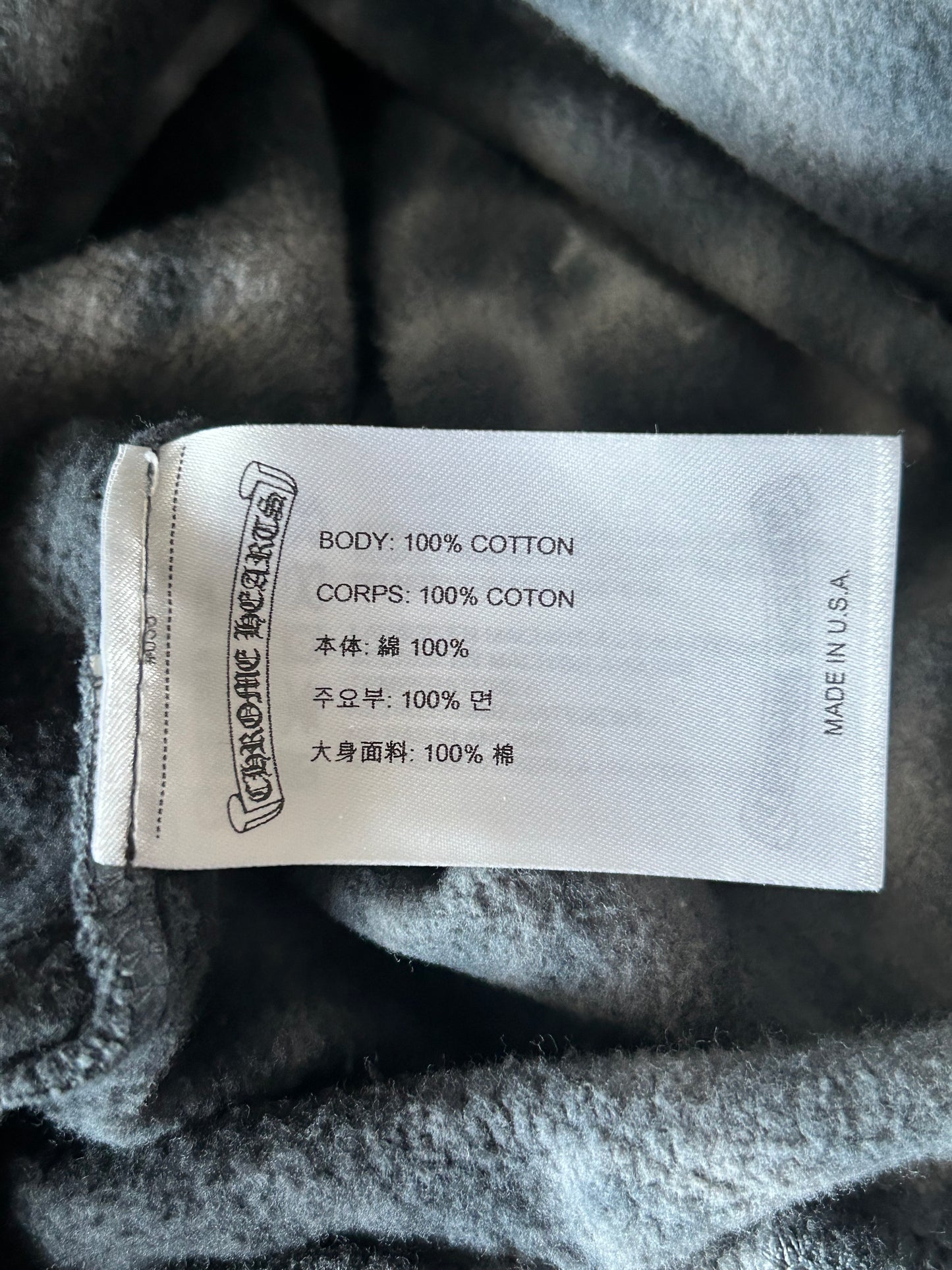 Chrome Hearts Black & White Tie-Dye Horseshoe Logo Hoodie