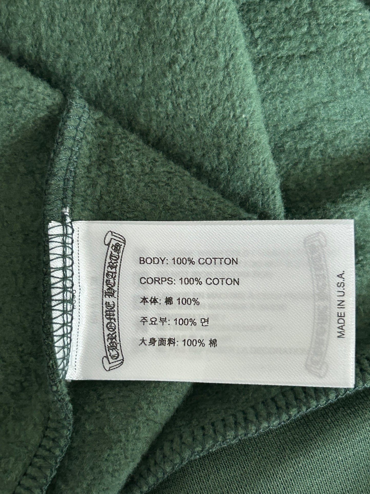 Chrome Hearts Green & Yellow T-Bar Logo Hoodie