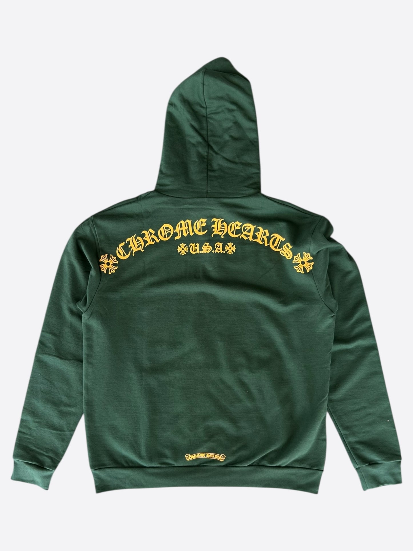 Chrome Hearts Green & Yellow T-Bar Logo Hoodie