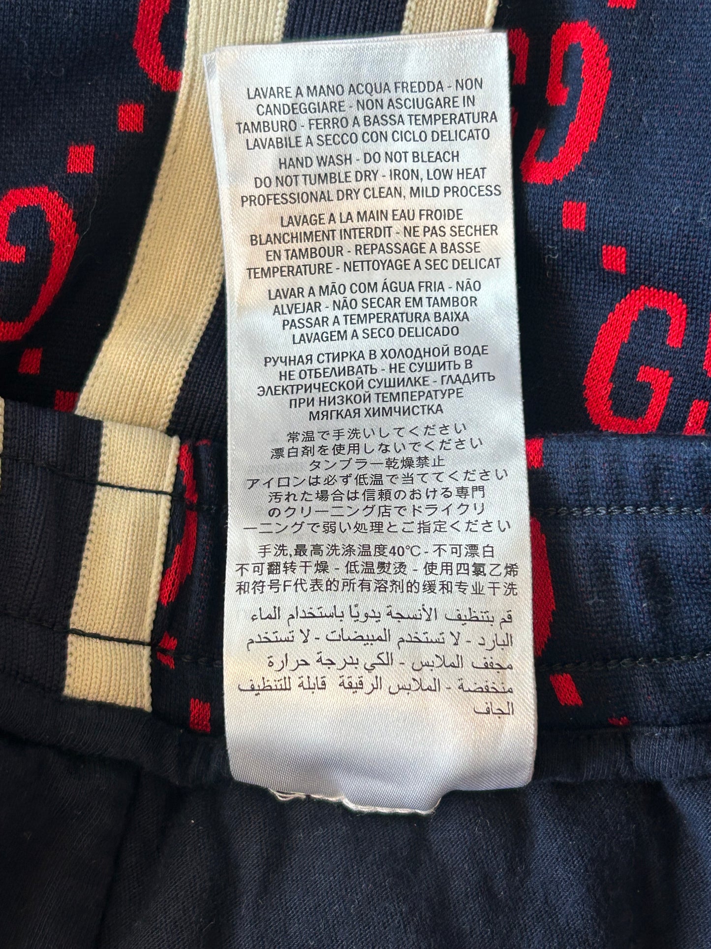 Gucci Navy & Red GG Monogram Jacquard Shorts