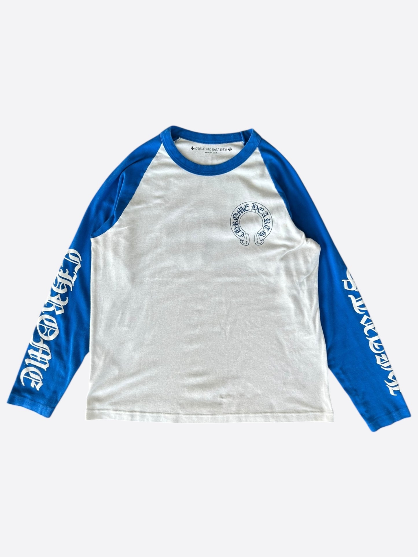Chrome Hearts Blue & White CH Logo Longsleeve T-Shirt